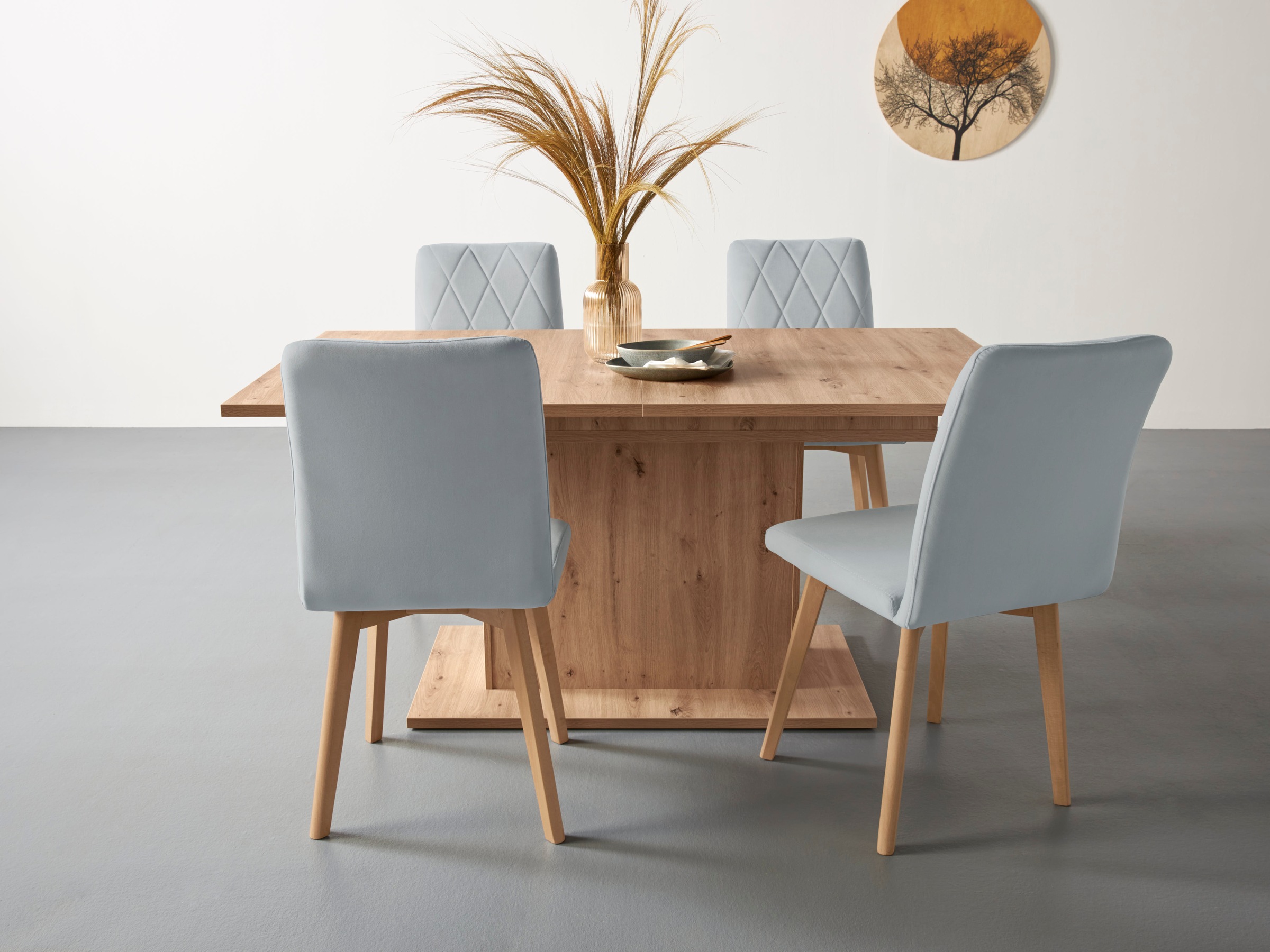 Image of Home affaire 4-Fussstuhl "Brest" (Set) 2 Stk.Sitz und Rücken gepolstert, Rautensteppung im Rueckenlehne