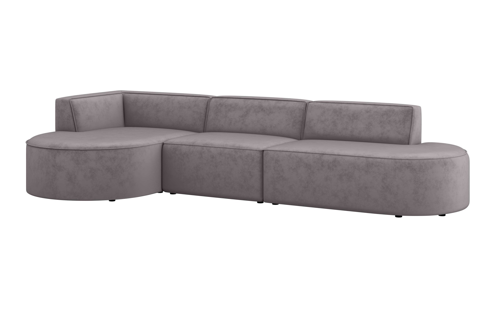 andas Ecksofa »EIVIND Designer Sofa mit Ottomane rechts/links, B/T/H: 343/159/72 cm«, L-Form mit Wellenunterfederung, auch in Feincord und Bouclé