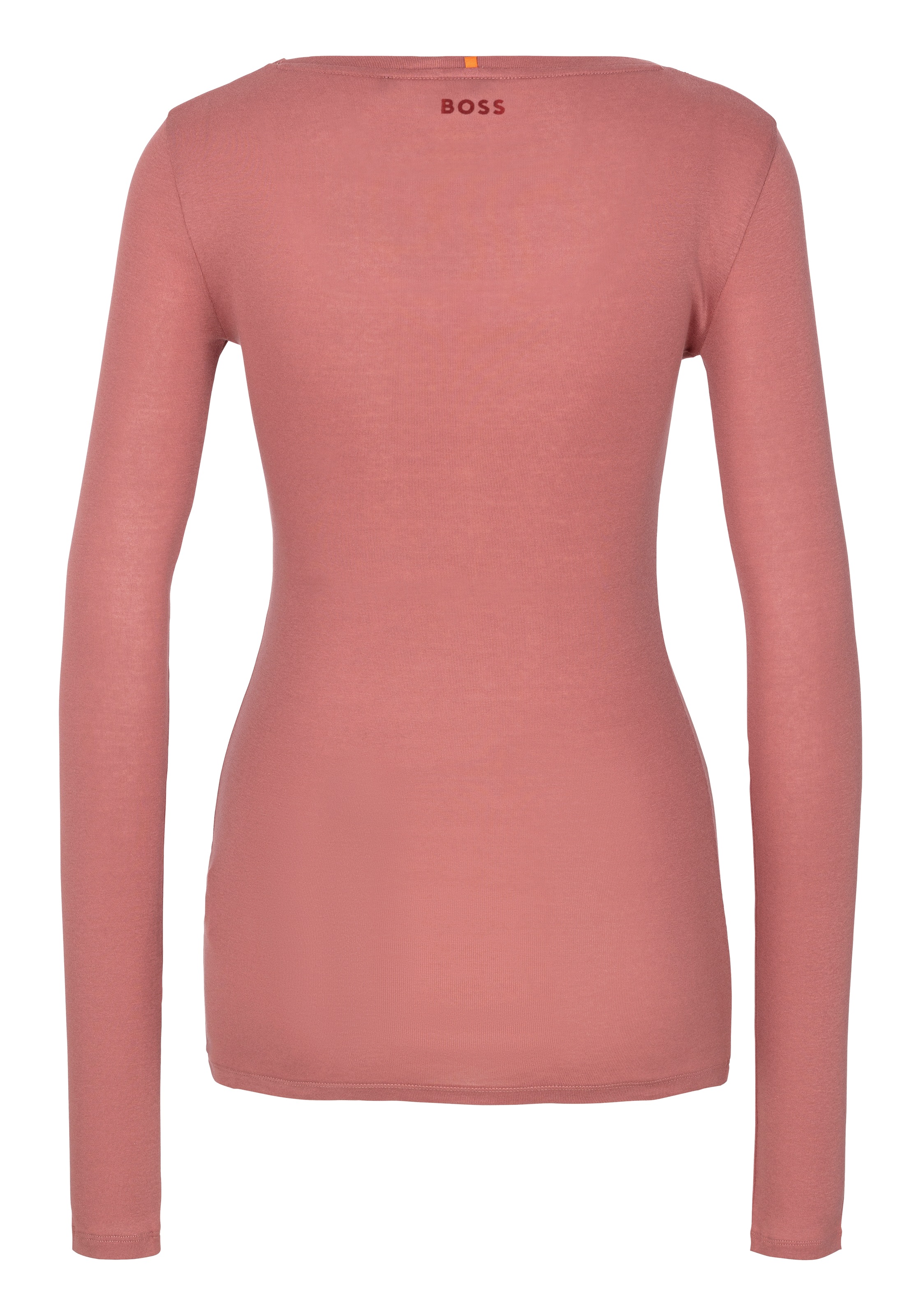 BOSS ORANGE Langarmshirt »Elayer Premium Damenmode«, mit tiefem Ausschnitt