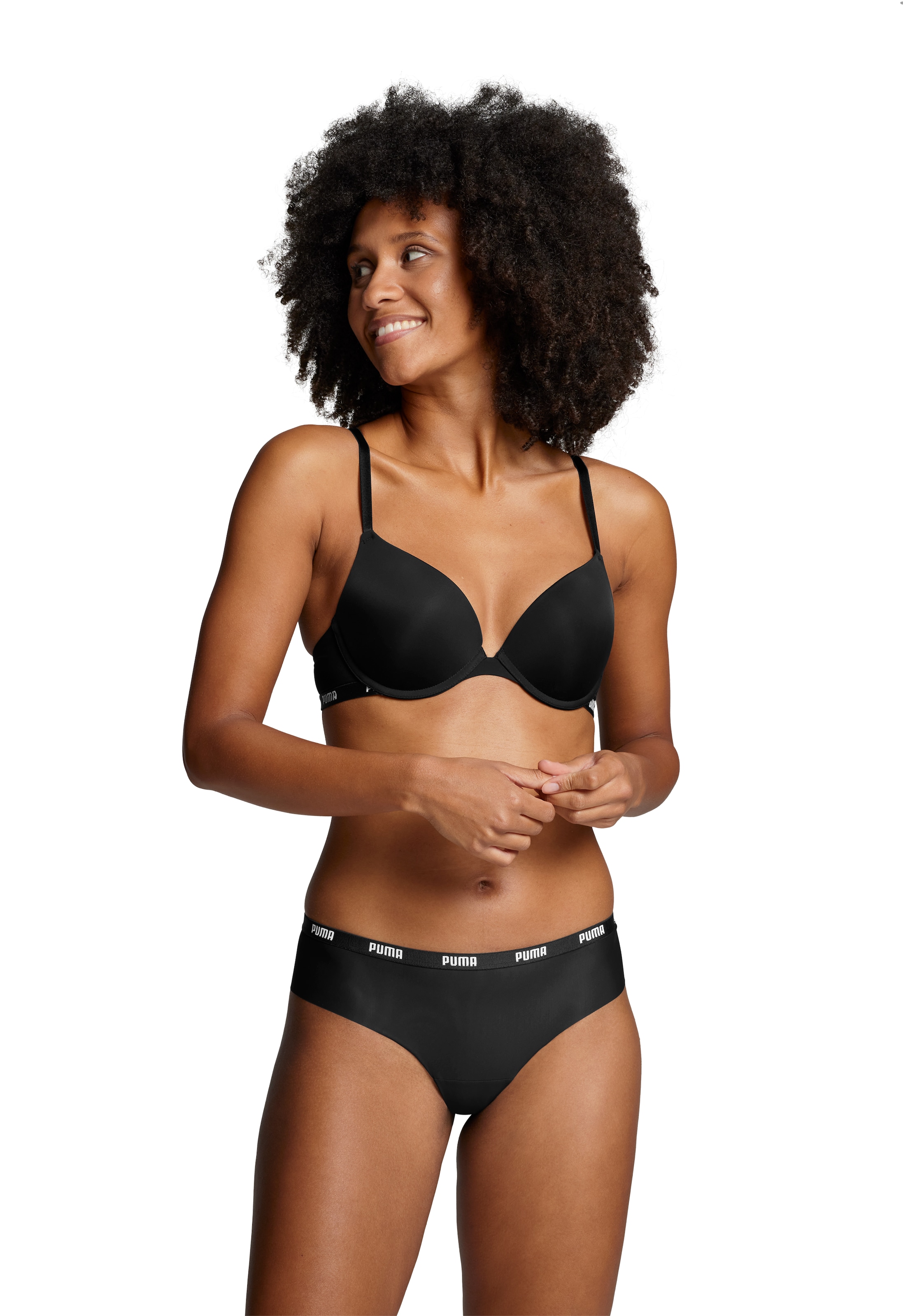 PUMA Brasilslip »PUMA WOMEN MICROFIBER BRAZILIAN 2P HANG«, (2er Pack), Mit Soft-Touch-Bund