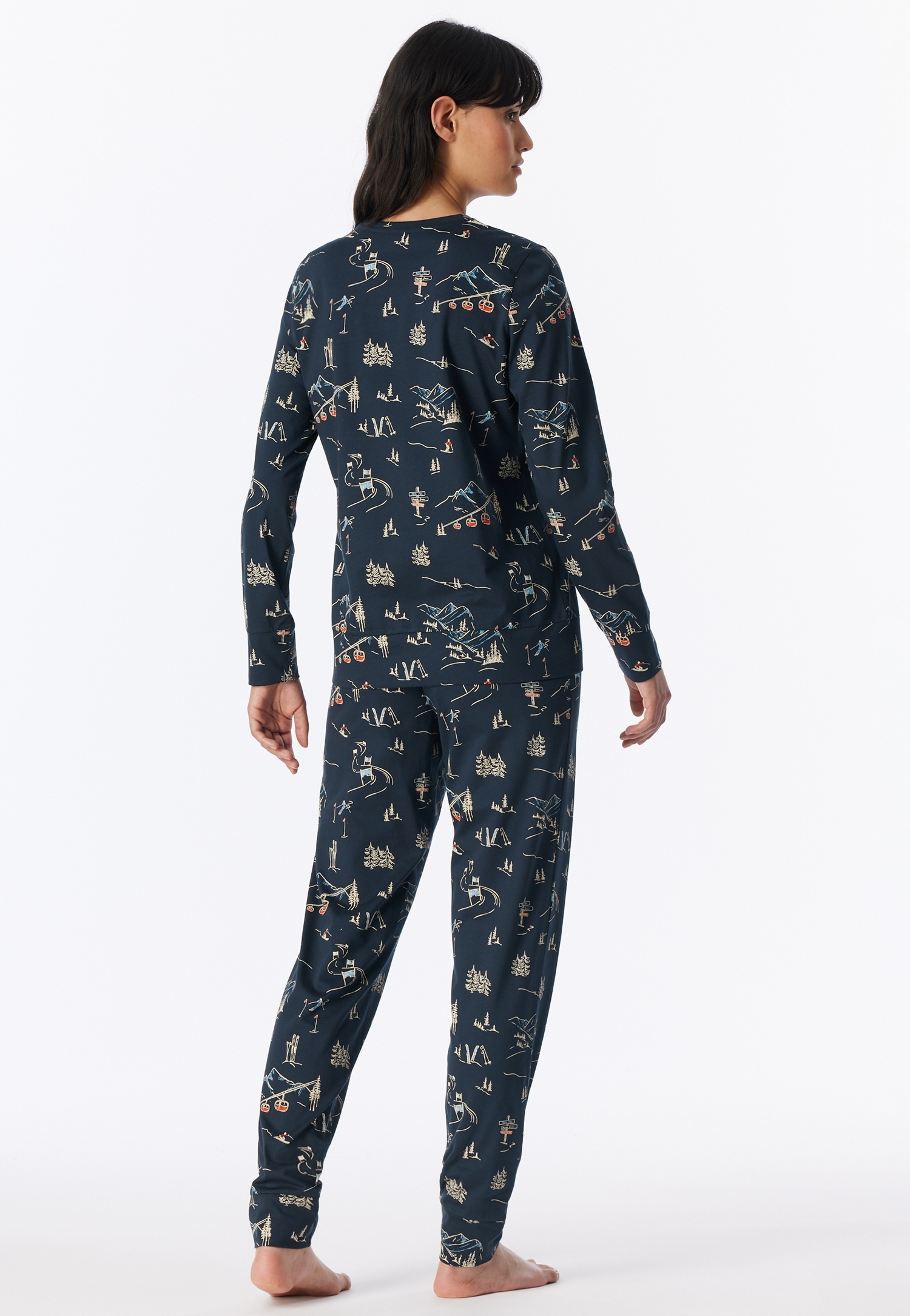 Schiesser Pyjama »Family« , 2 Langarm, Baumwolle, Rundhalsausschnitt