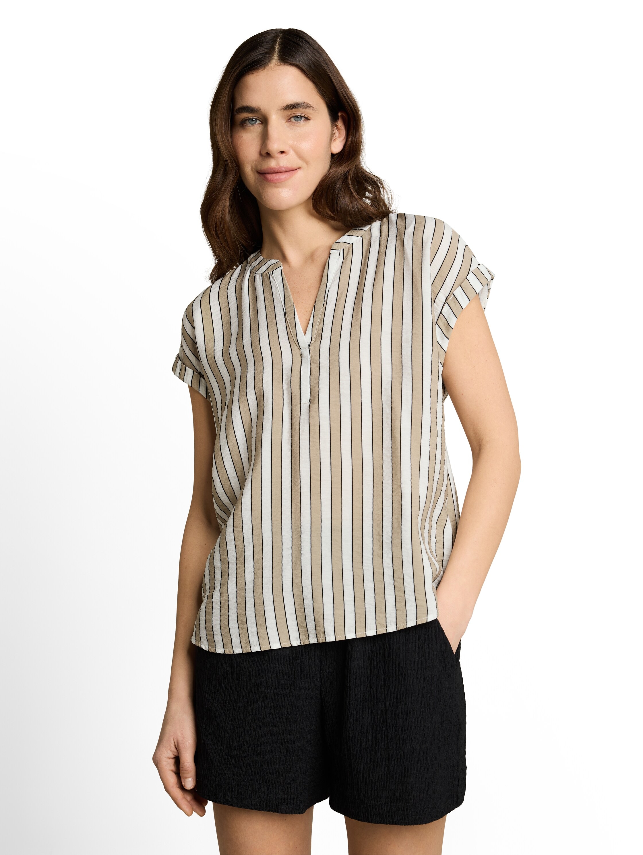 Image of TOM TAILOR Kurzarmbluse Sommerbluse mit floralem Muster