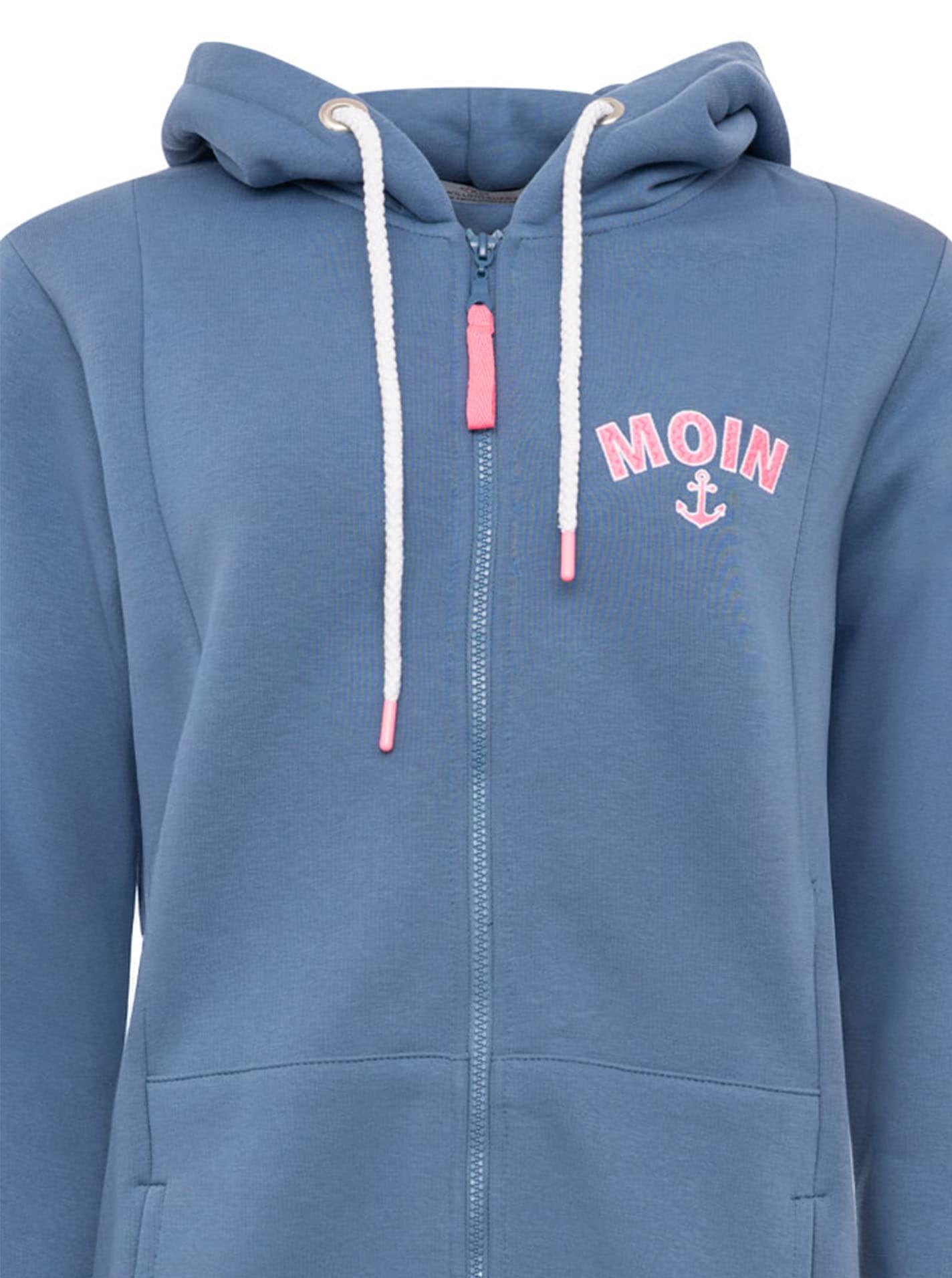 Zwillingsherz Jerseymantel »"Moin Classic"« martimier Look, Moin Stickerei vorne und hinten, mit Taschen