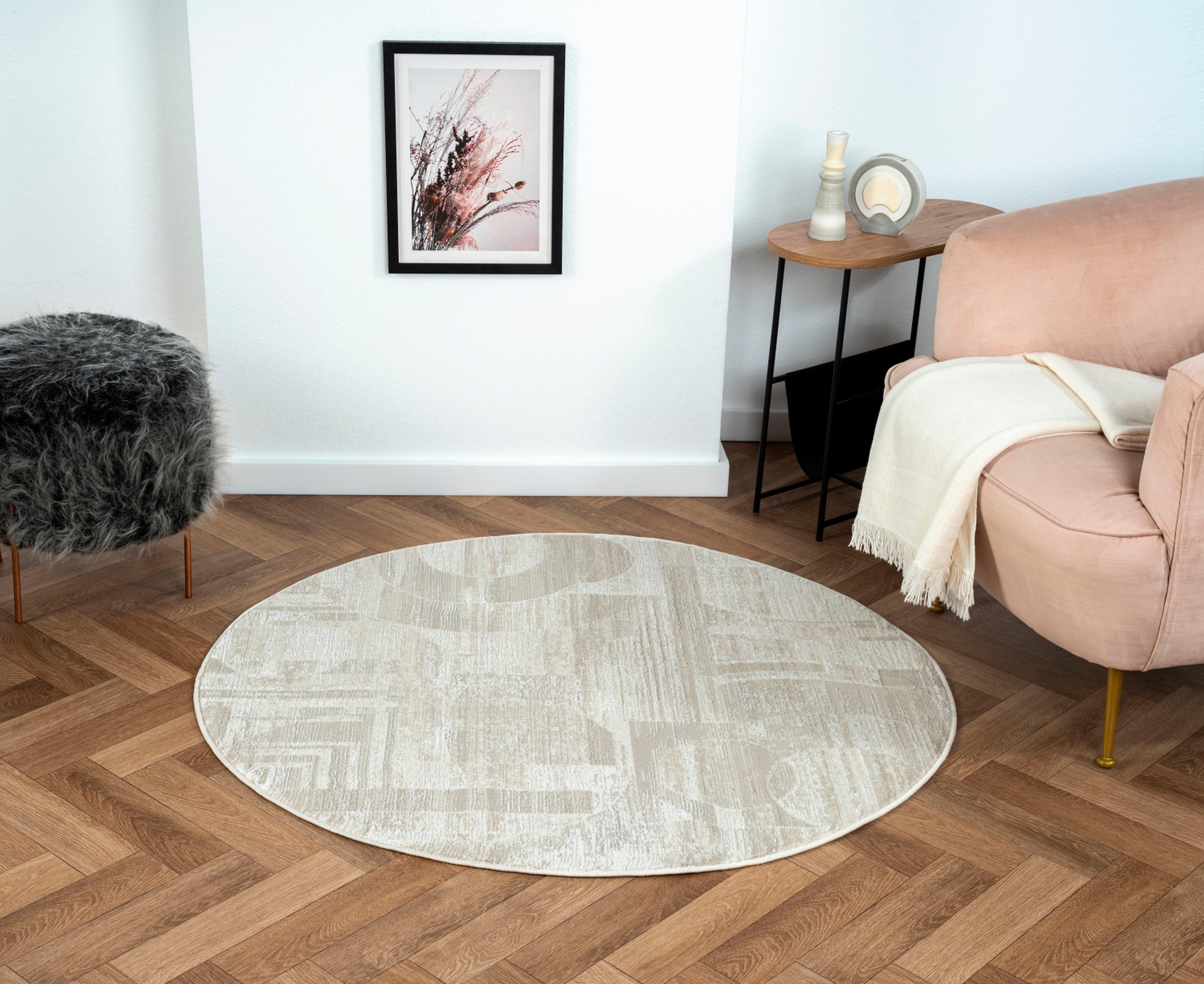 Image of Myflair Möbel & Accessoires Teppich "My Circles" rund 10 mm Höhe Kurzflor, modernes Design, Retro-Style, besonders weich