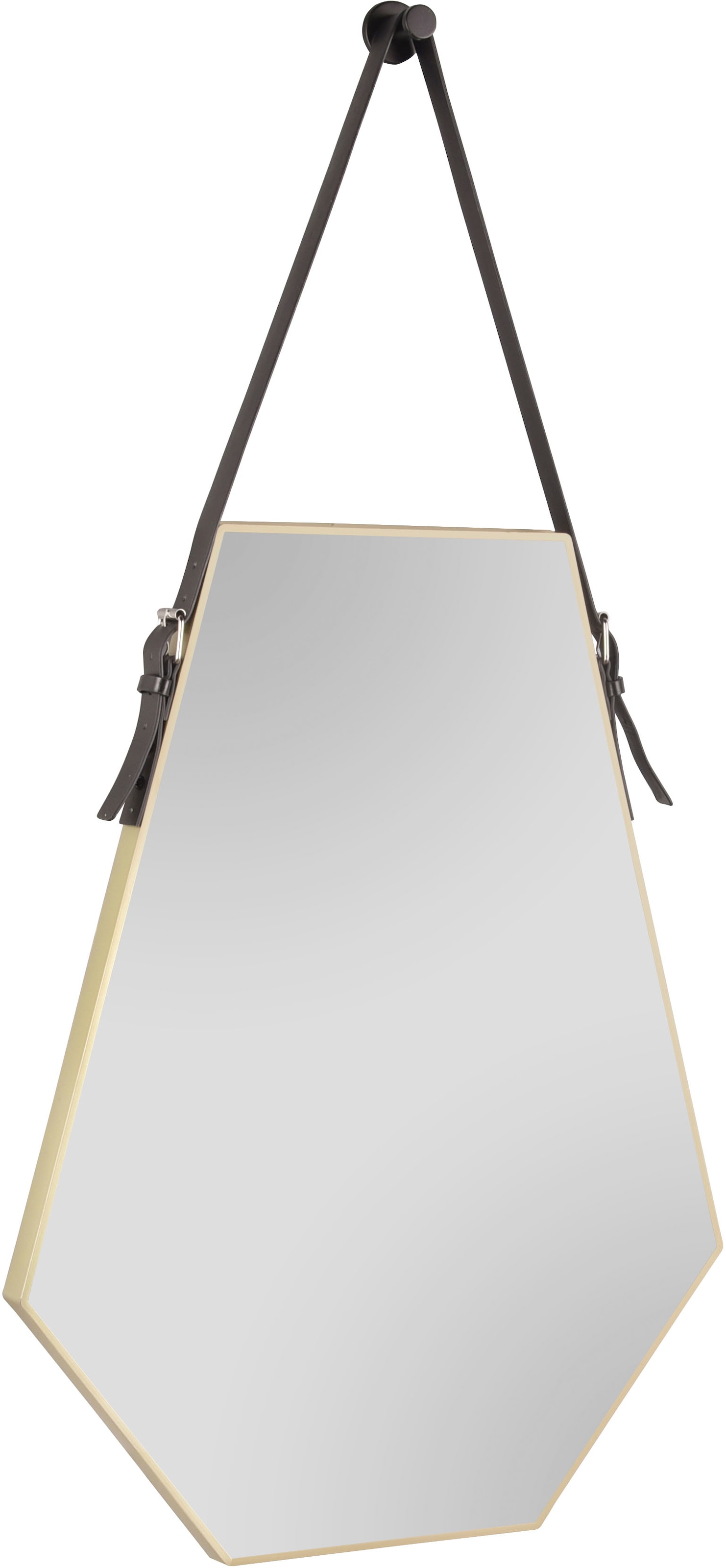 MIRRORS AND MORE Miroir déco »Emmi« forme hexagonale, bande décorative en cuir