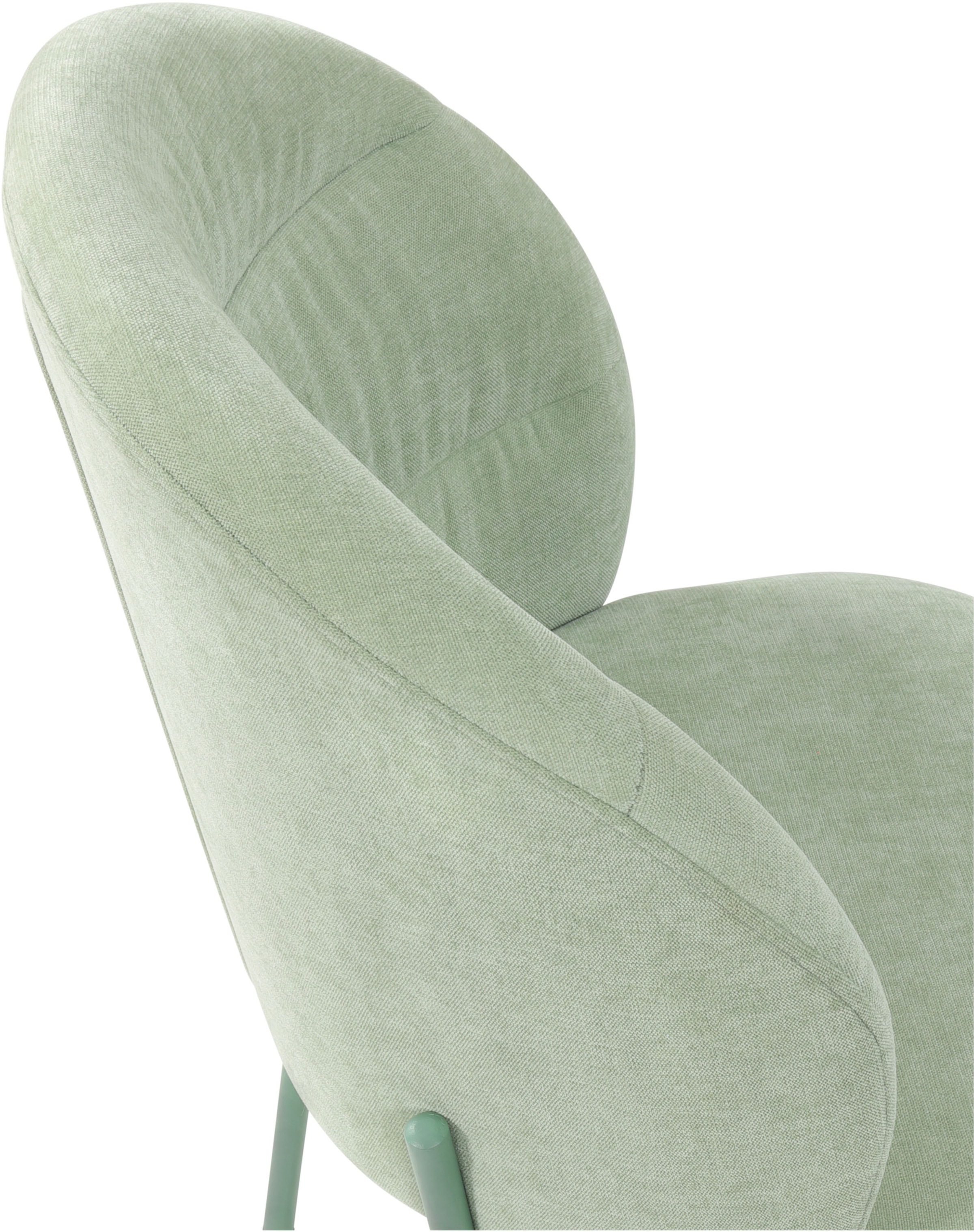 TOM TAILOR HOME 4-Fussstuhl »LEAF CHAIR«, (Set), 2 St., Chenille, 4-Fussgestell, Raffung in der Rückenlehne