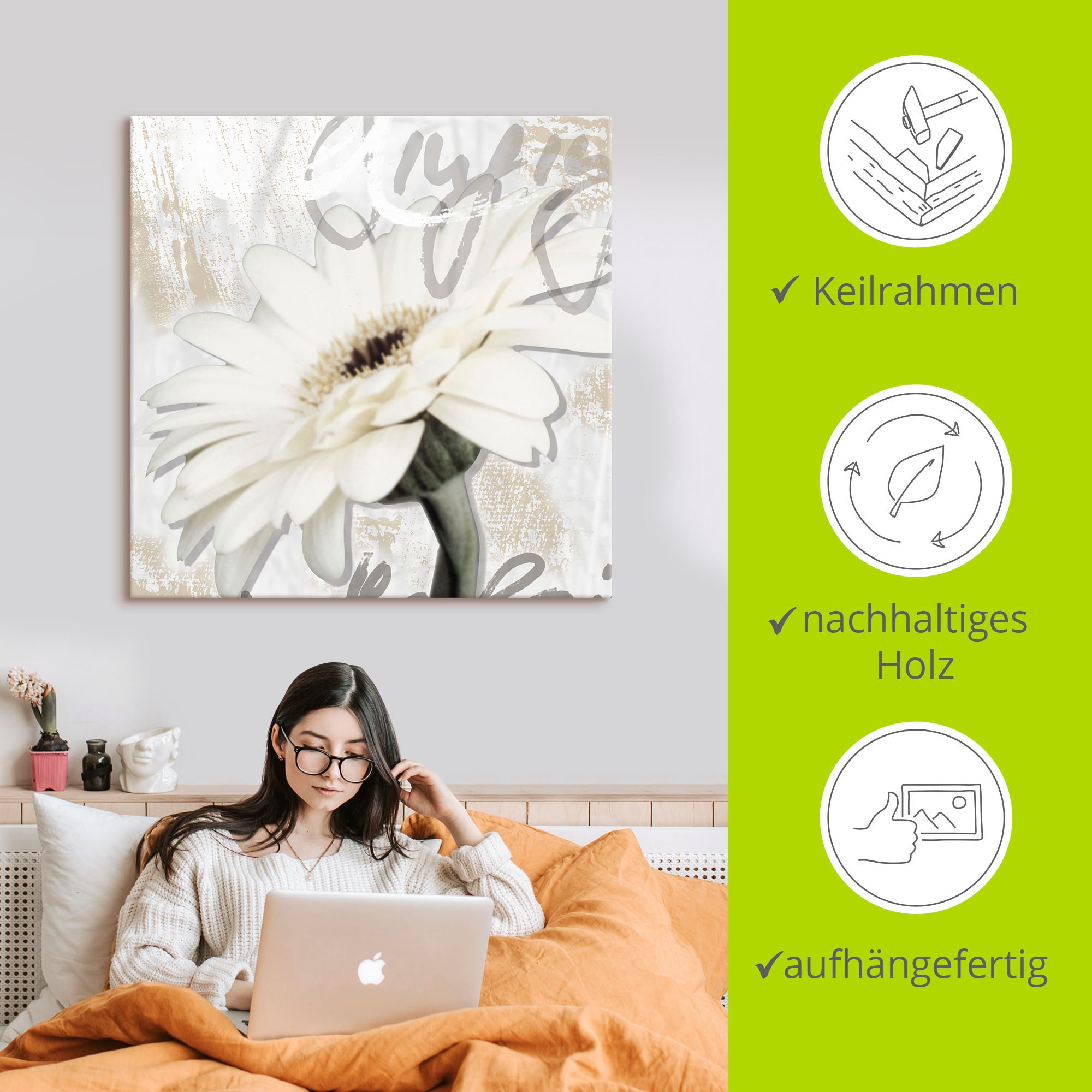 Artland Wandbild »Gerbera« Blumenbilder 1 Stk. tlg. als Leinwandbild, Poster, Wandaufkleber in verschied. Grössen