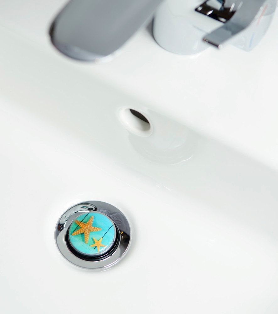 Sanilo Set d'accessoires de salle de bain »Sea Star« bestehend aus WC-Sitz, Badteppich und Waschbeckenstöpsel