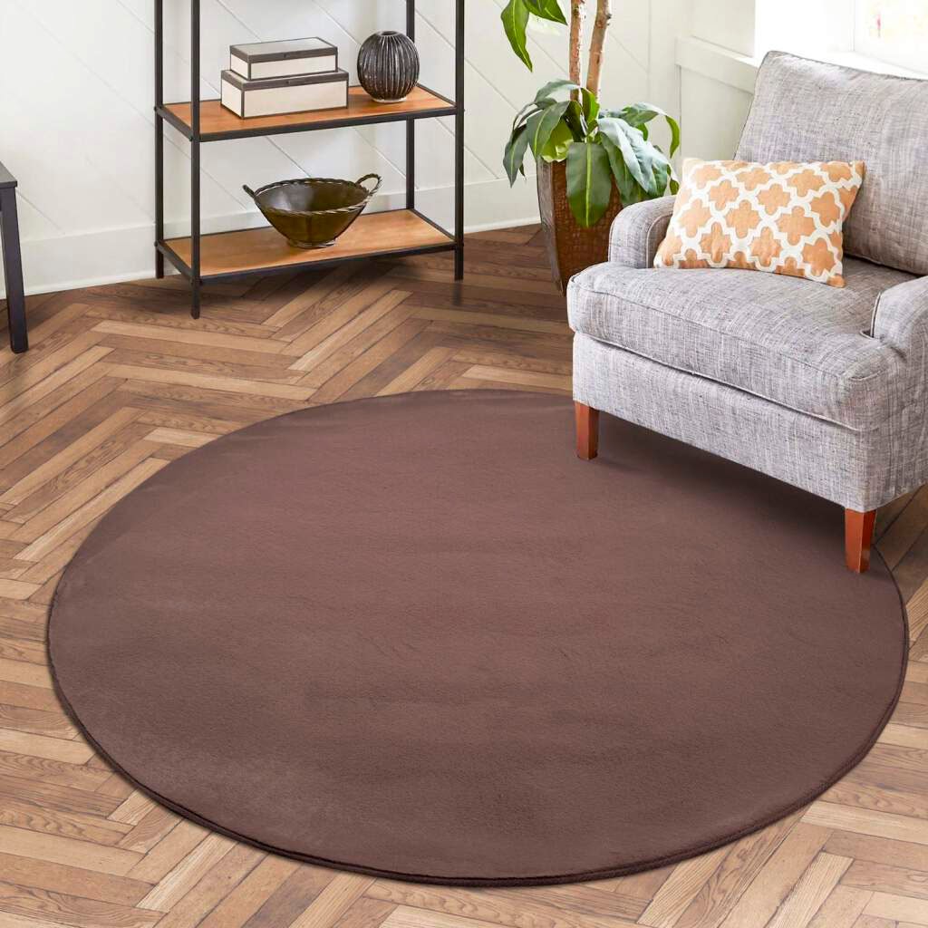 Carpet City Tapis à poils longs »TOPIA400« Rond 21 mm Höhe besonders weich und kuschelig durch Polyester, Uni-Farben