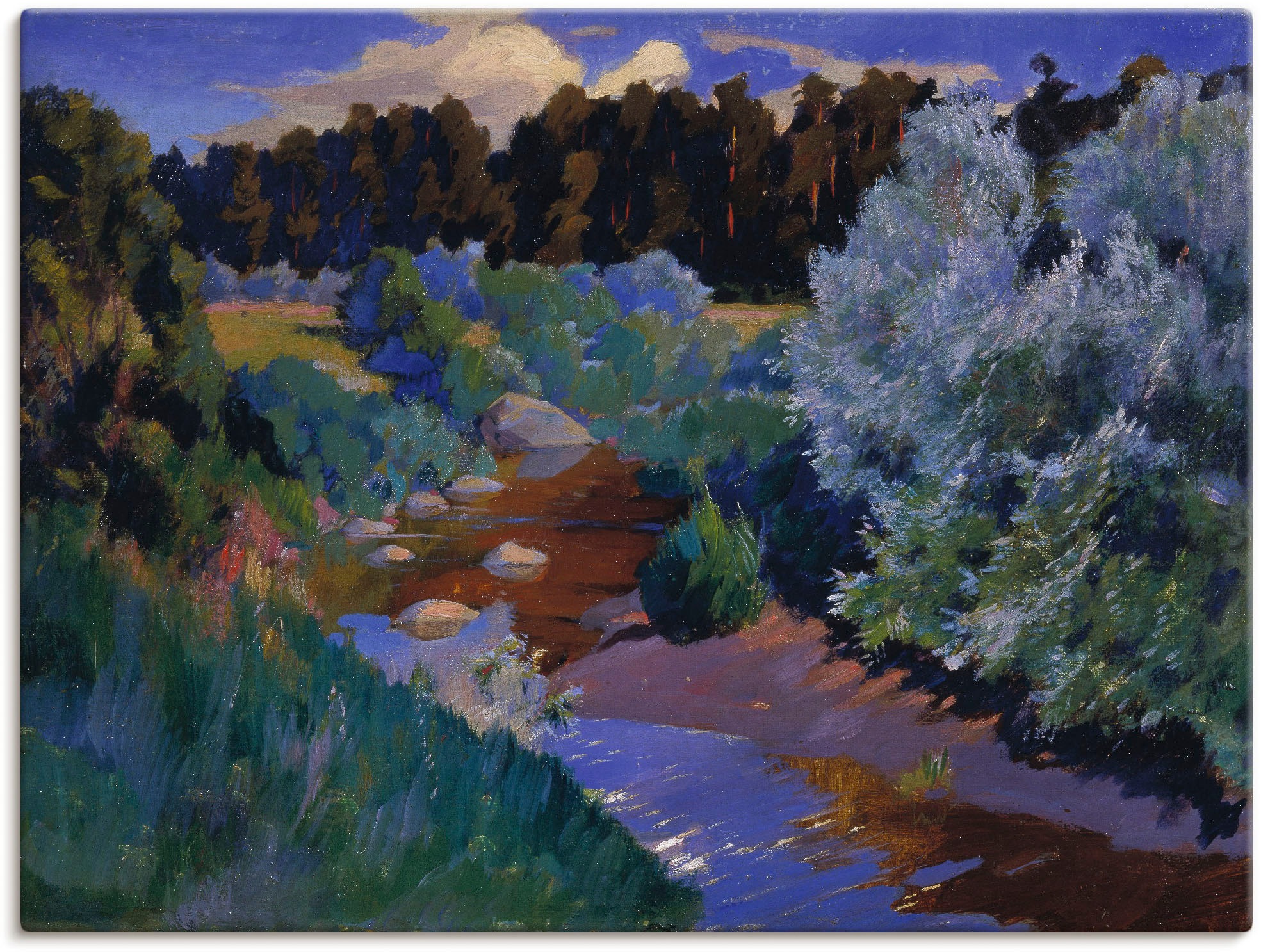 Image of Artland Wandbild »Landschaft mit Fluss.«, Gewässer, (1 St.), in vielen Grössen & Produktarten -Leinwandbild, Poster, Wandaufkleber / Wandtattoo auch für Badezimmer geeignet bei Ackermann Versand Schweiz