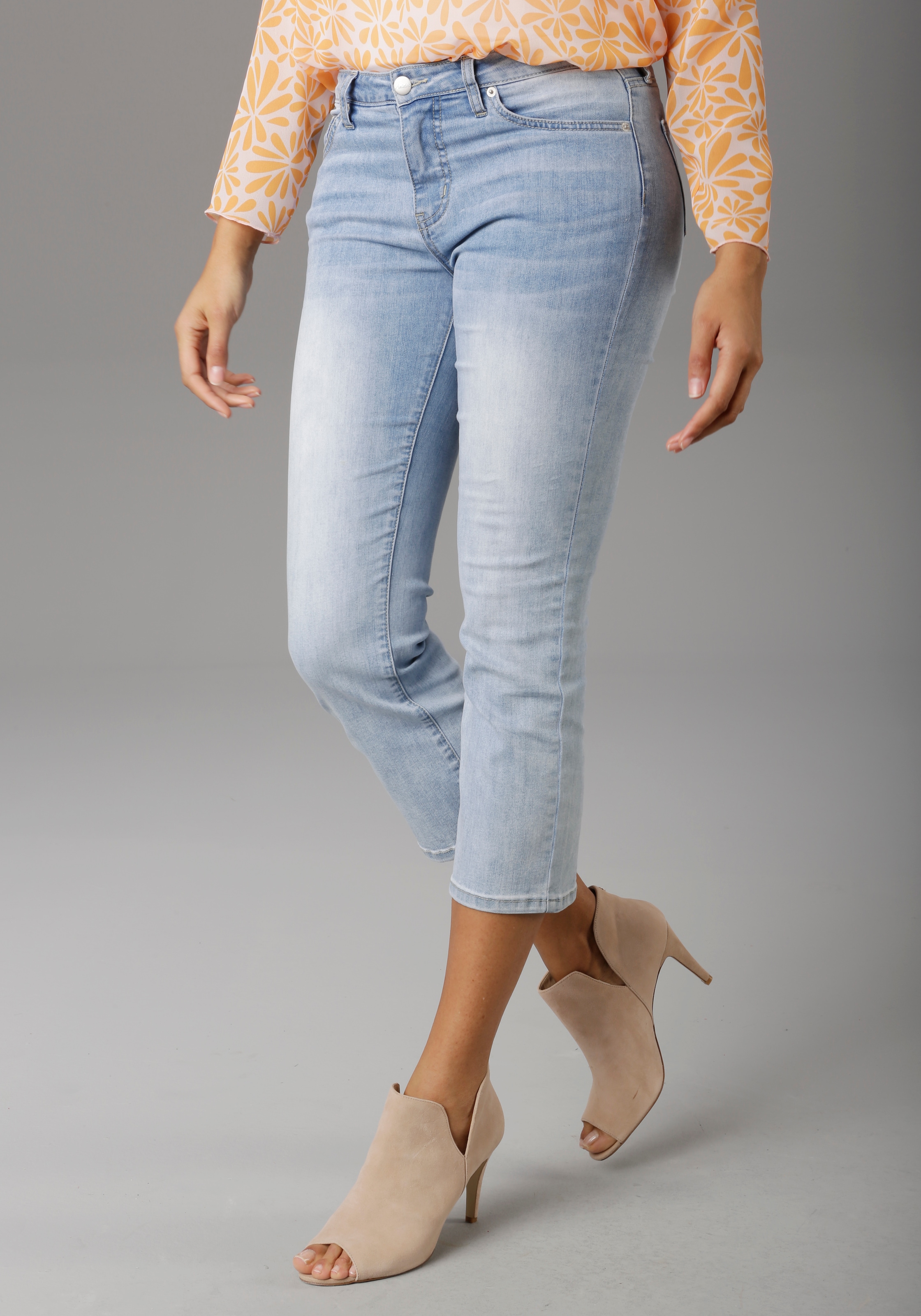 ♕ Aniston SELECTED Straight-Jeans, in kaufen Länge verkürzter versandkostenfrei cropped
