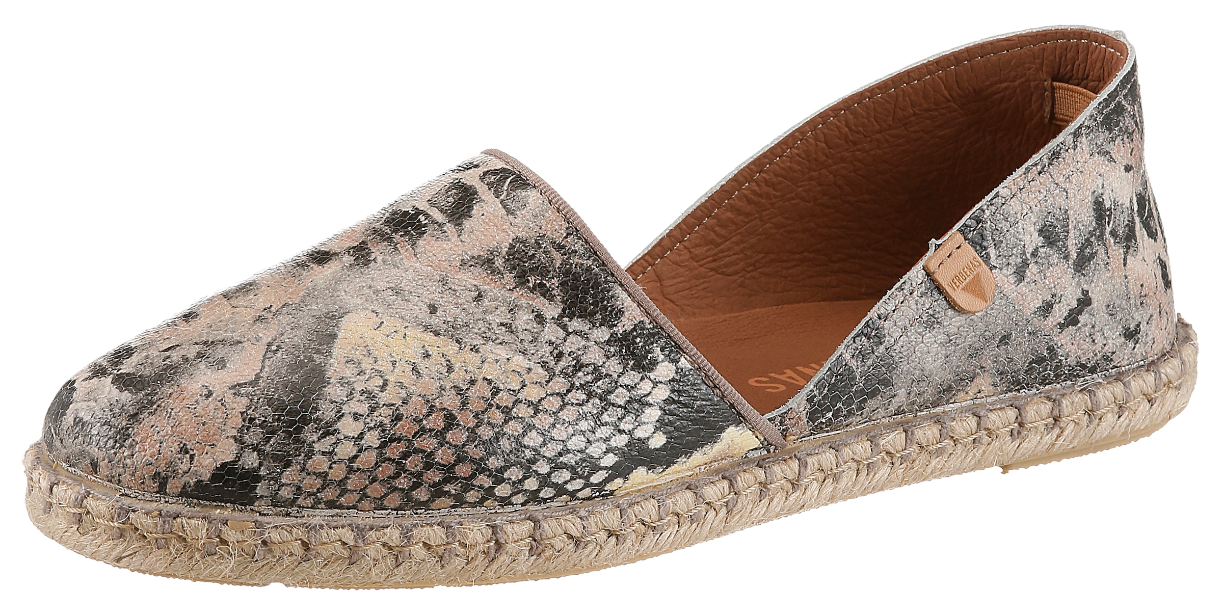 Image of VERBENAS Espadrille "CARMEN" Slipper, Schlupfschuh, Sommerschuh, Urlaubschuh in Reptil-Optik