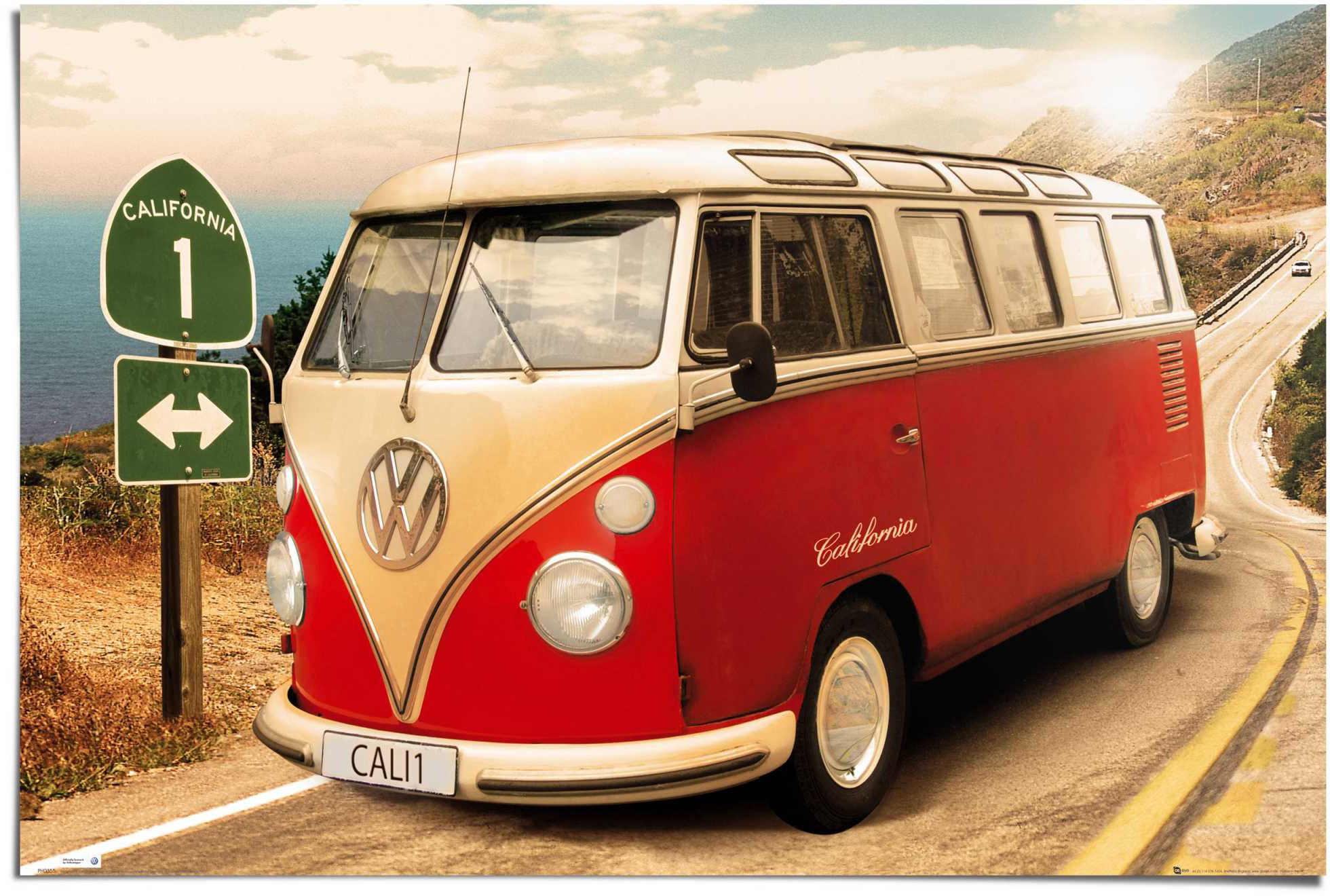 Image of Reinders! Poster »VW Camper California Route one«, (1 St.) bei Ackermann Versand Schweiz