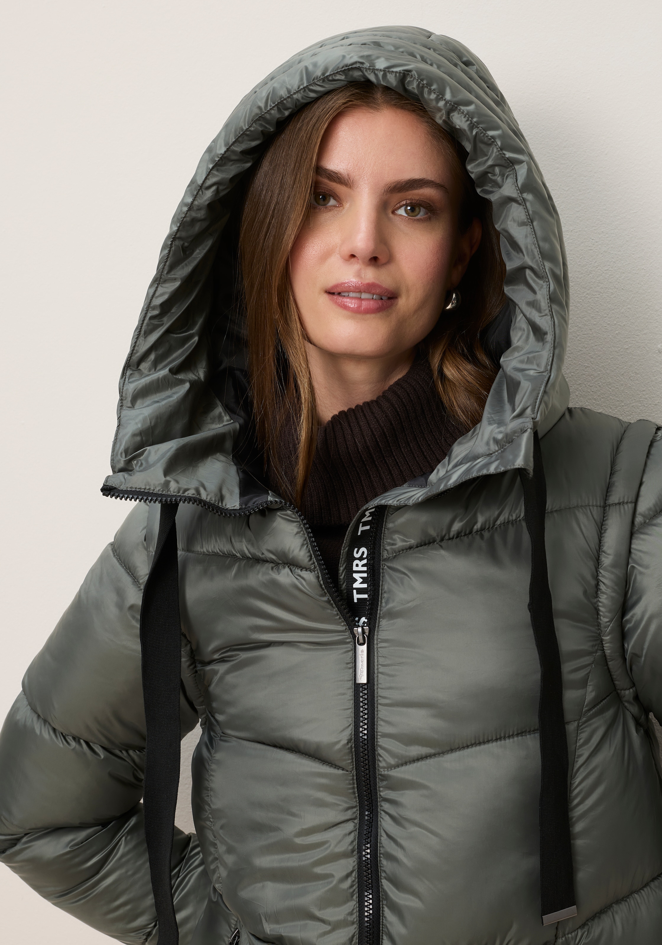 Tamaris Manteau d'hiver avec capuche et manches amovibles - portable en gilet