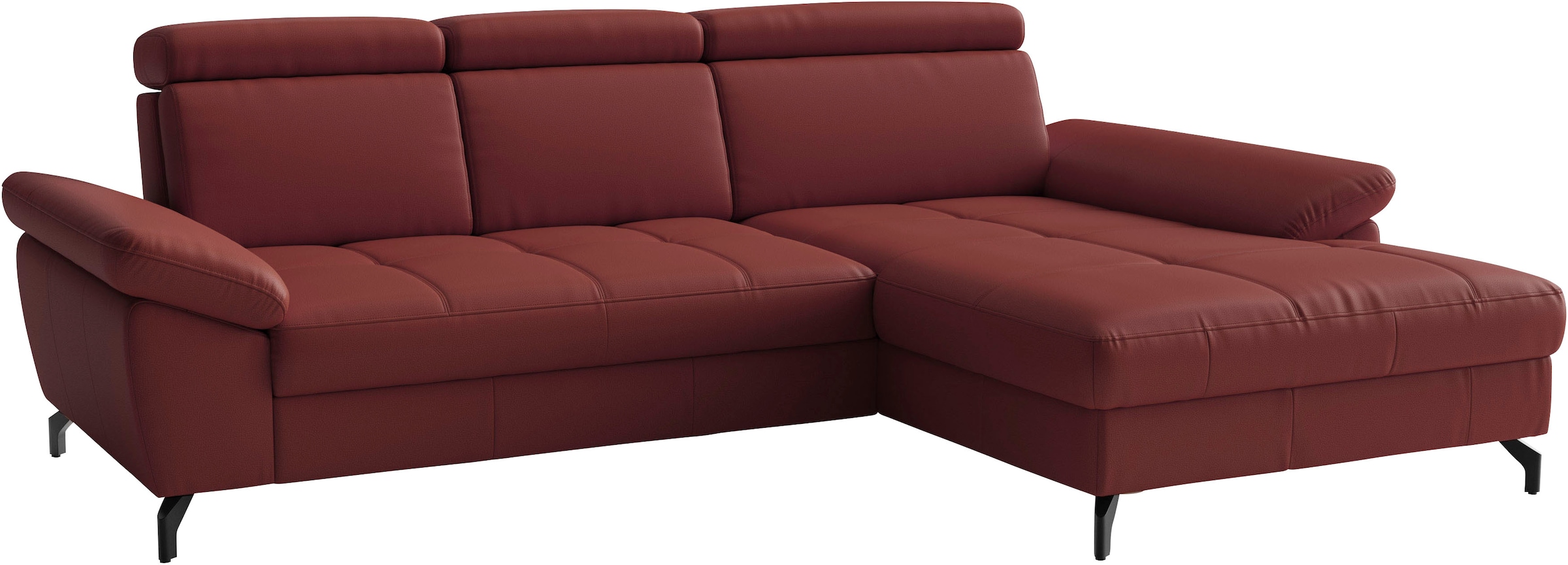sit&more Ecksofa »Vanity L-Form, B: 264 cm, Leder« Inkl.Sitz-,Kopf-und Armteilverstellung
