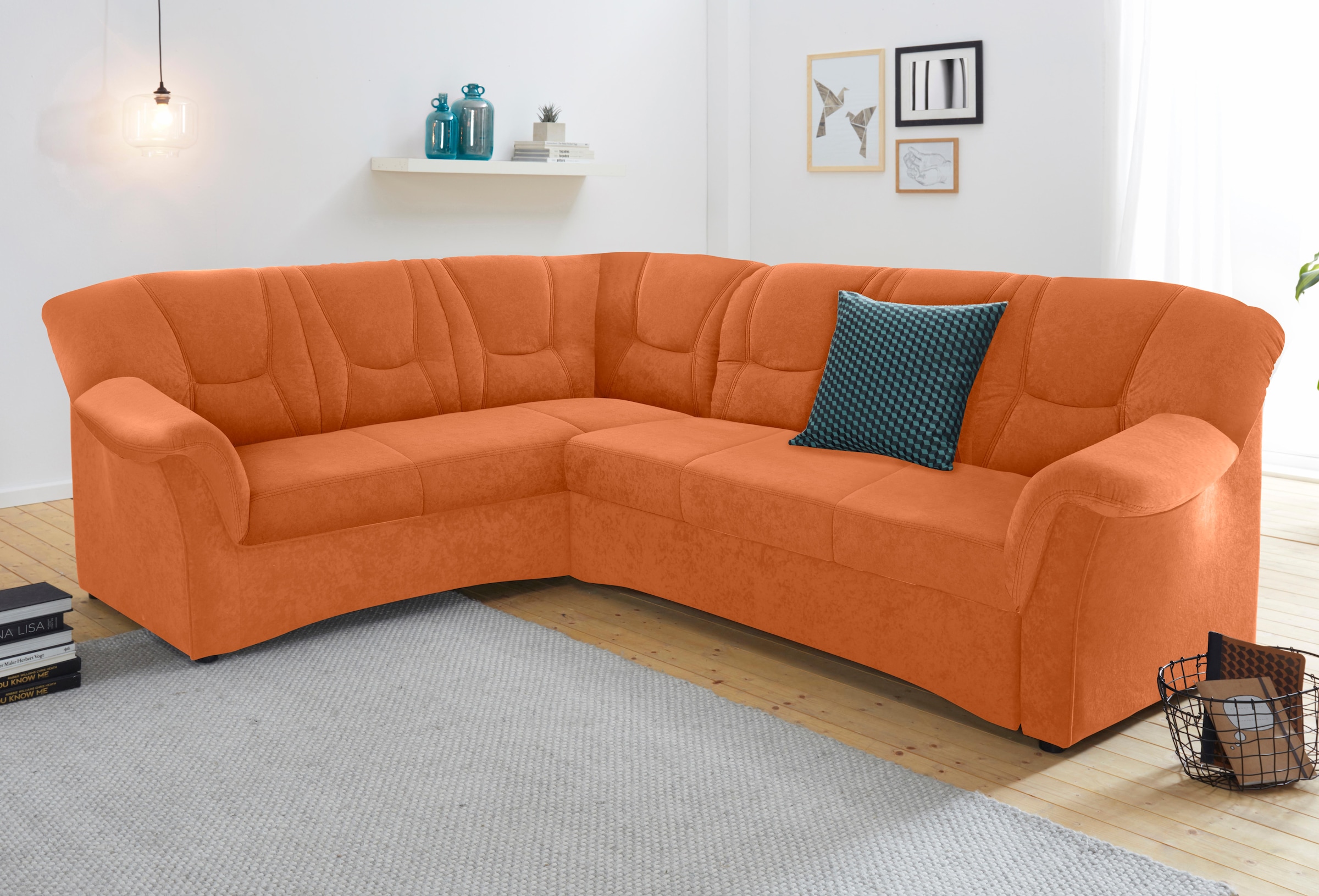 DOMO collection Ecksofa »Sarafina zeitlos und komfortabel, optional mit Federkern, L-Form«, wahlweise mit Bettfunktion