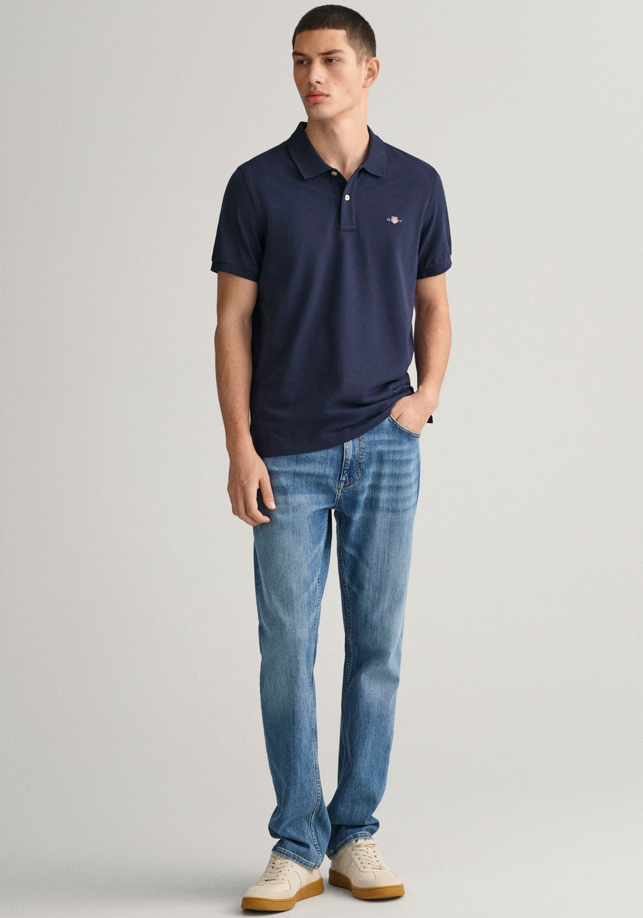 Gant Poloshirt »REGULAR ORIGINAL PIQUE SS RUGGER«, mit Logo und Flachstrickkragen 100% Baumwolle Pique