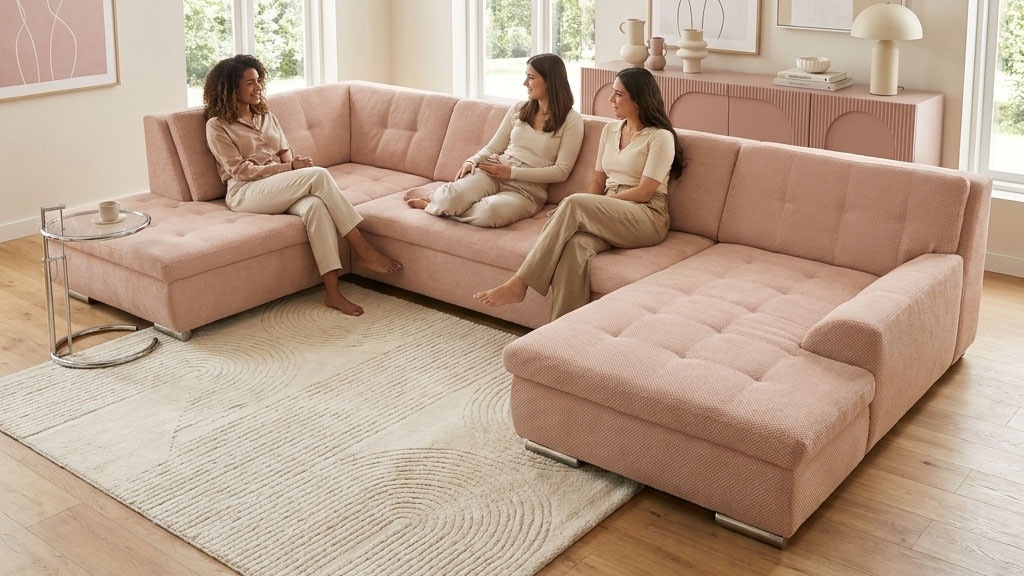Image of GOODproduct Wohnlandschaft "Torrnby 360 x 201 cm, mit Steppungen, modern & zeitlos, stabil" mit Schlaffunktion, U-Form, aus Pet Friendly Bezug