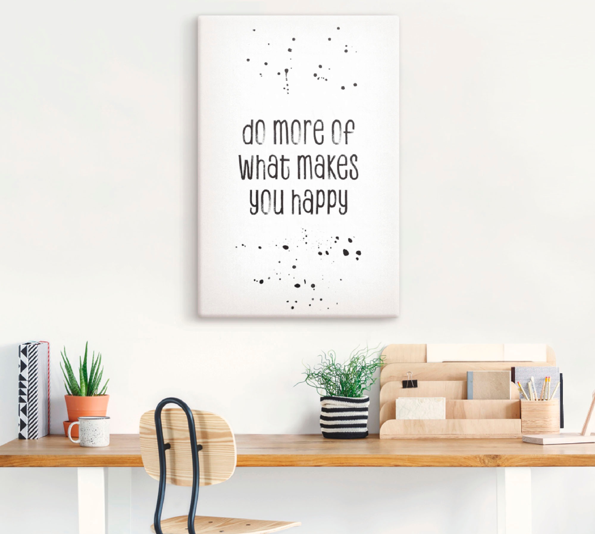 Artland Tableau sur toile »Mehr von dem, was glücklich macht« 1 cuis tlg. auf Holzrahmen gespannt