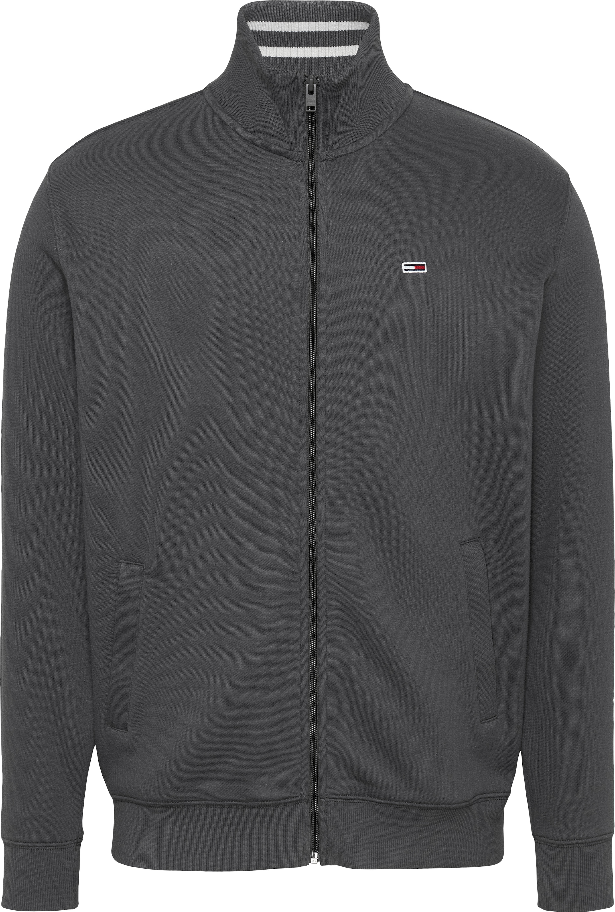Tommy Jeans Plus Sweatjacke »TJM REG FLEECE ZIP THRU EXT«, in Grossen Grössen, Logostickerei