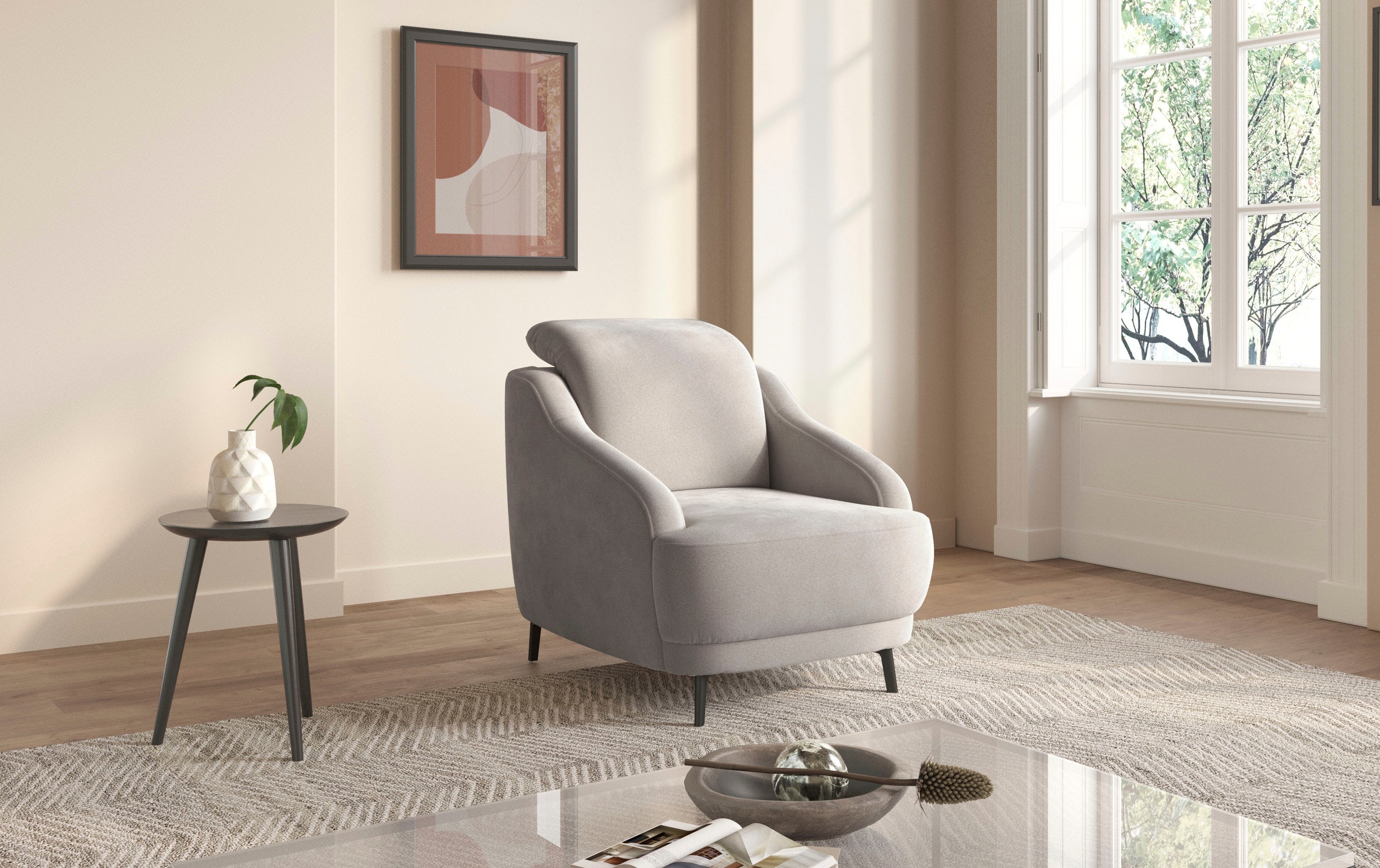 sit&more Sessel »Blues«, (1 St.), mit Metallfüssen, schwarz-matt