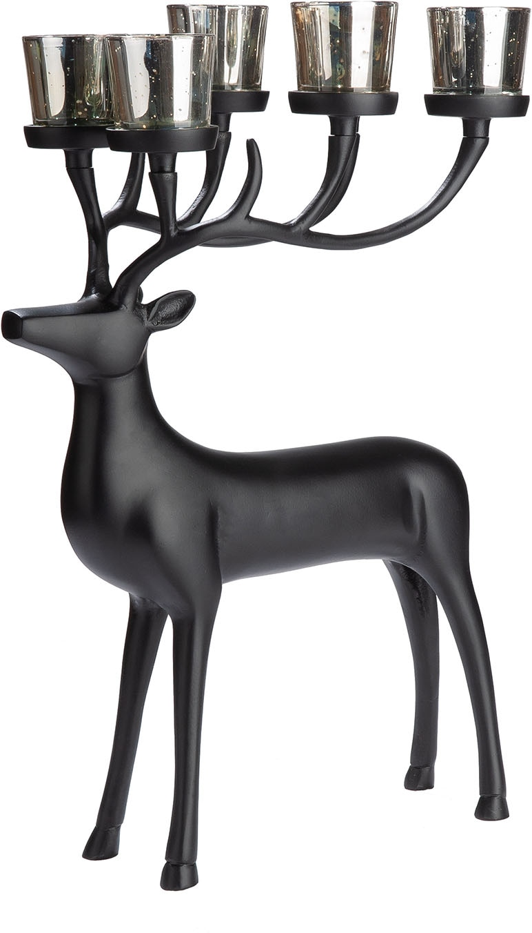 Image of GILDE Skulptur "Figur Hirsch Ciervo Geweih"