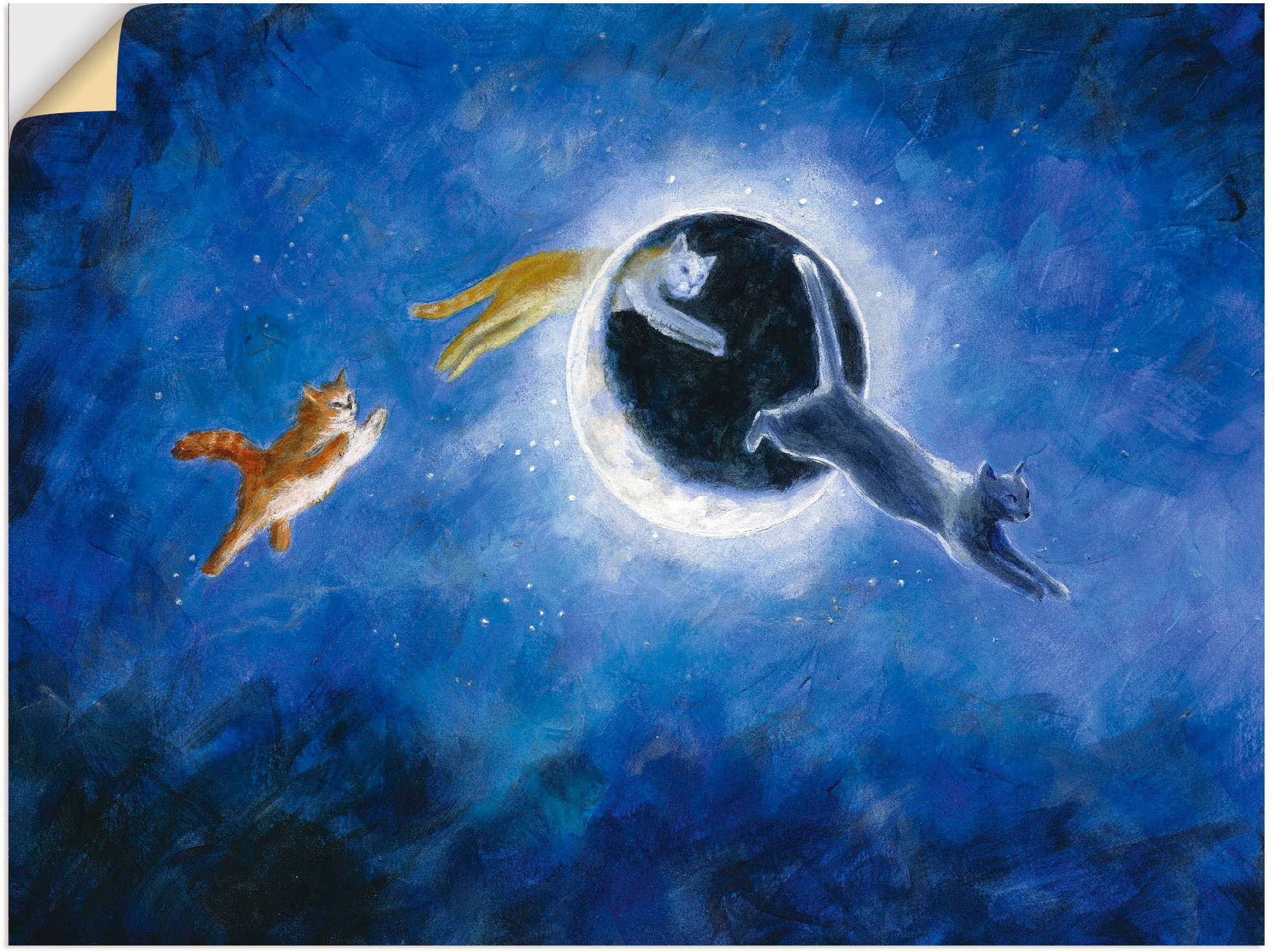 Image of Artland Wandbild »In der Nacht sind alle Katzen grau«, Haustiere, (1 St.), in vielen Grössen & Produktarten -Leinwandbild, Poster, Wandaufkleber / Wandtattoo auch für Badezimmer geeignet bei Ackermann Versand Schweiz