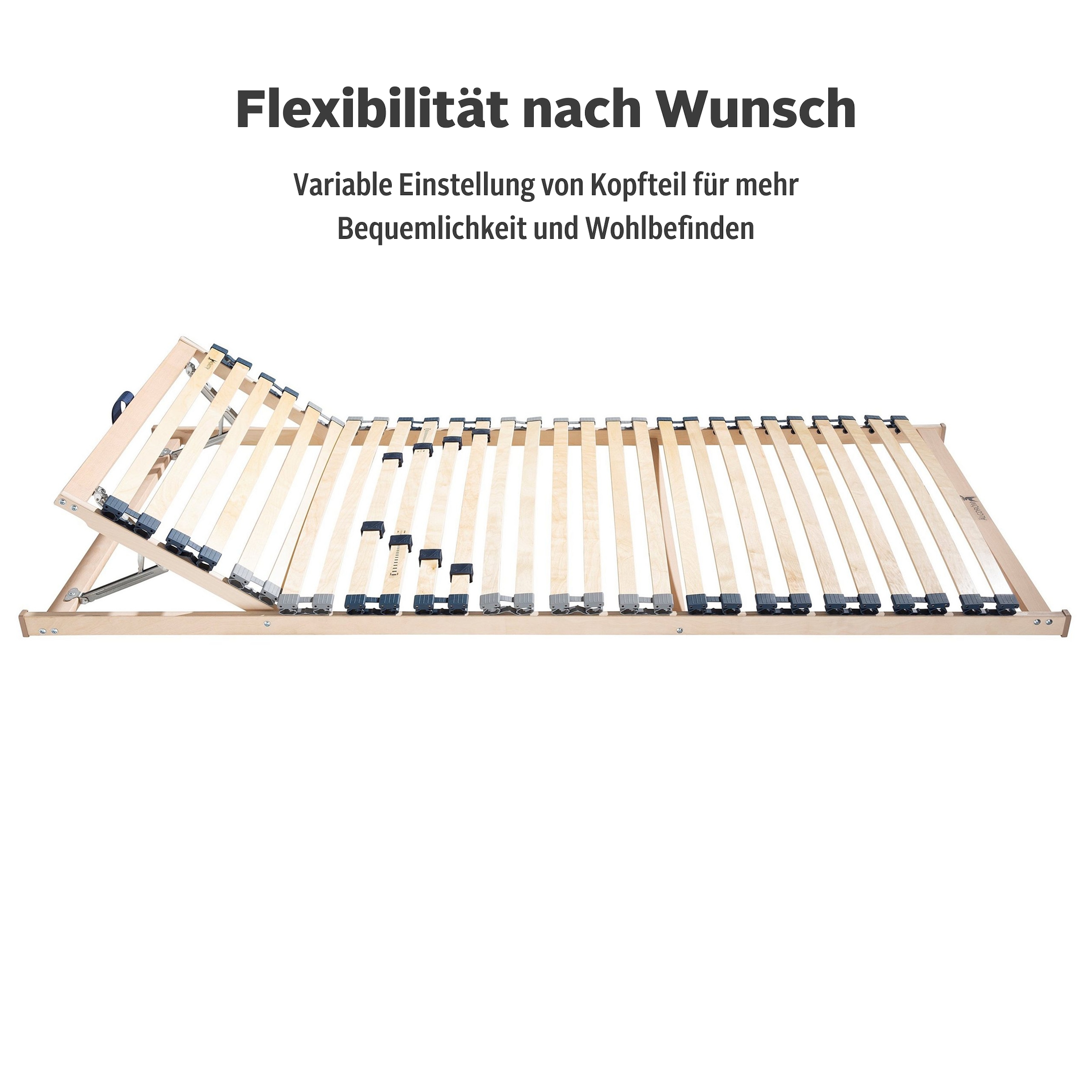 GOODproduct Sommier à lattes »Randsfjord, 90x200, 140x200 cm und weiteren Grössen« sommier à lattes pour tous matelas, durable, ergonomique, 7 zones
