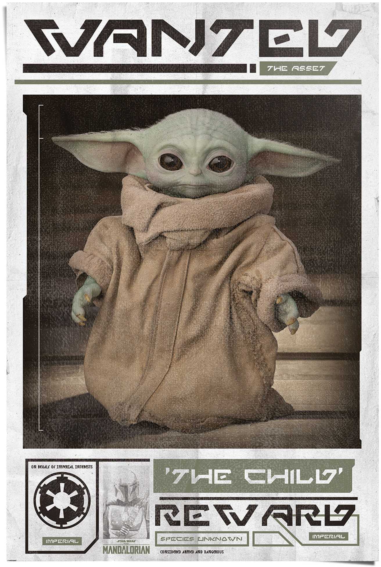 Image of Reinders Poster "Poster Mandalorian Baby Yoda The Child" Serien 1 Stk. tlg.