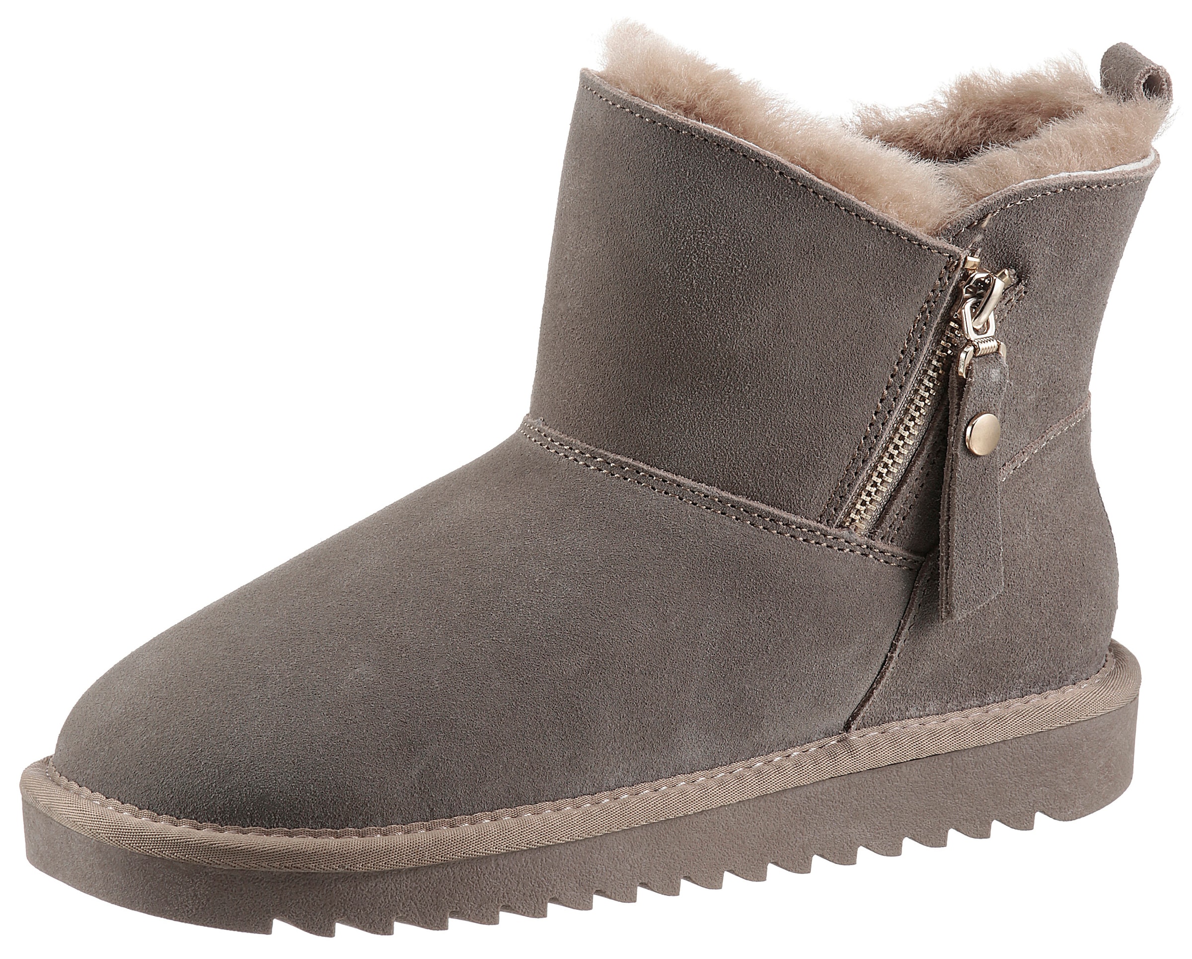Image of Ara Winterboots "ALASKA Short Zip" Stiefel aus echtem Lammfell mit Reissverschluss, G-Weite (weit)