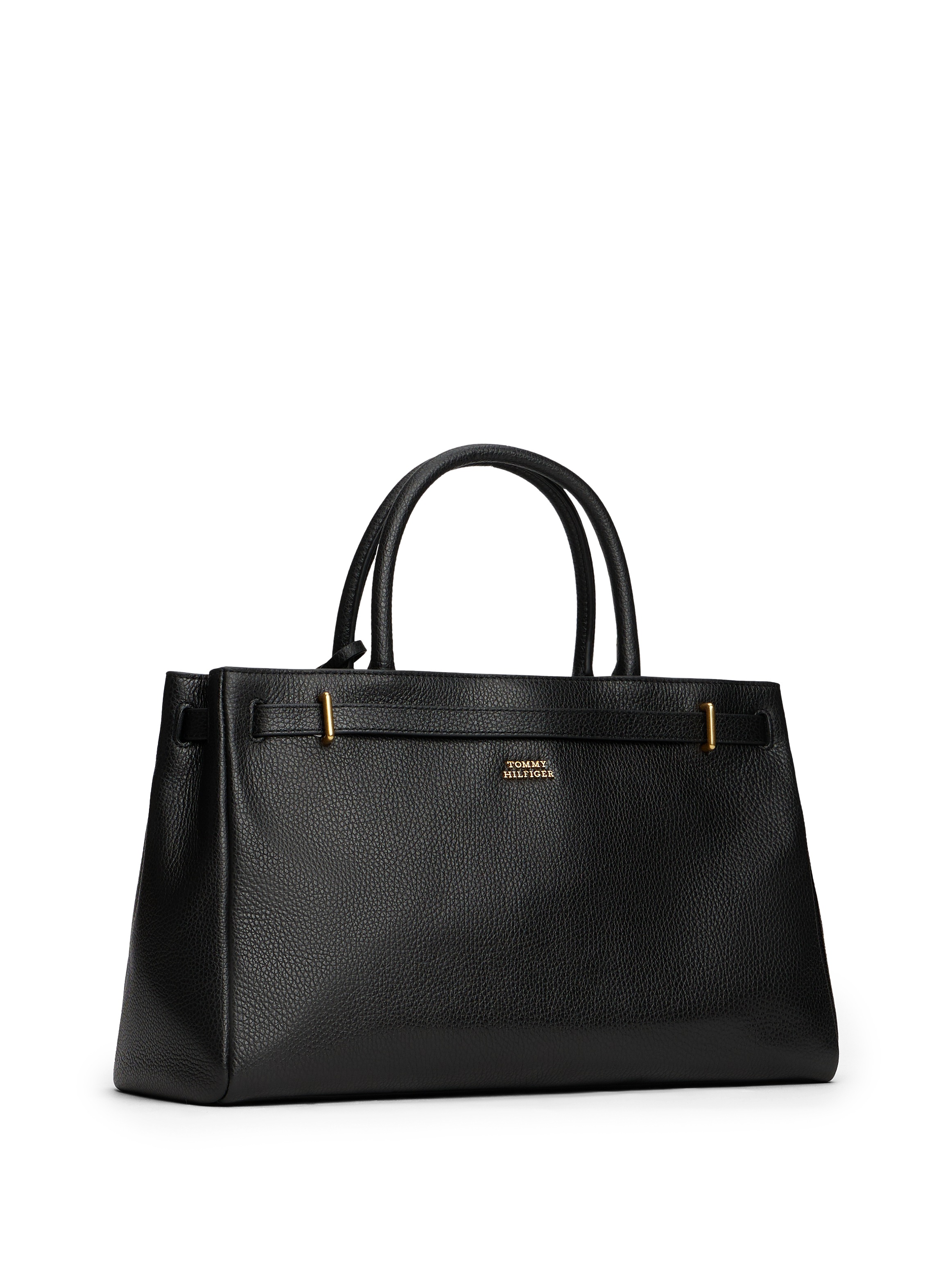 Tommy Hilfiger Sac de transport »AMERICAN ICON TOTE LEATHER« , Damen Handtasche, Schultertasche mit TH-Schloss-Schmuckelement