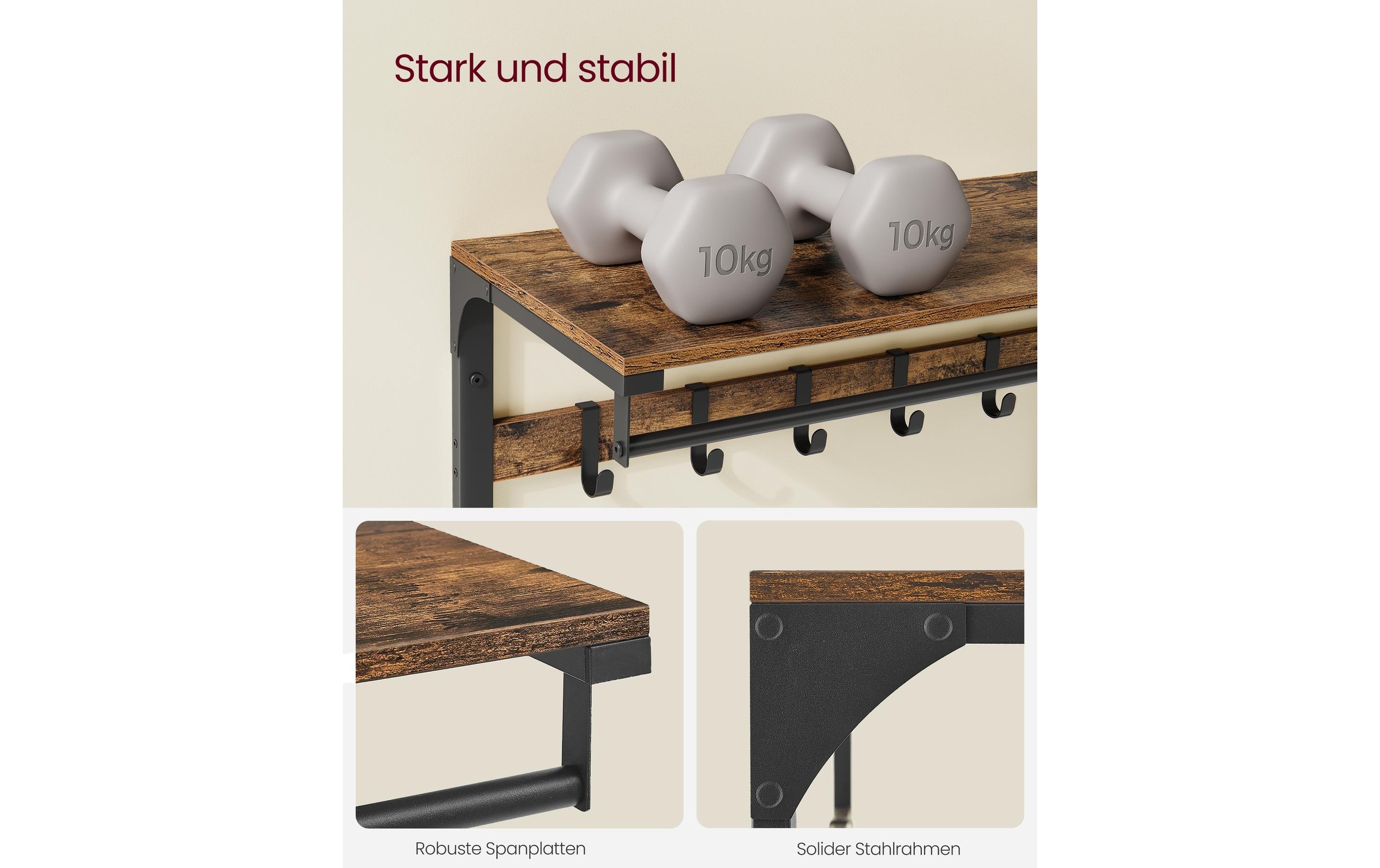 VASAGLE Wandregal »mit Ablage«