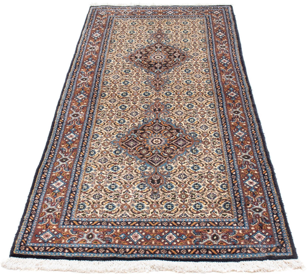 Image of morgenland Hochflor-Läufer »Moud Durchgemustert Beige 195 x 80 cm«, rechteckig, 1 mm Höhe, Handgeknüpft bei Ackermann Versand Schweiz