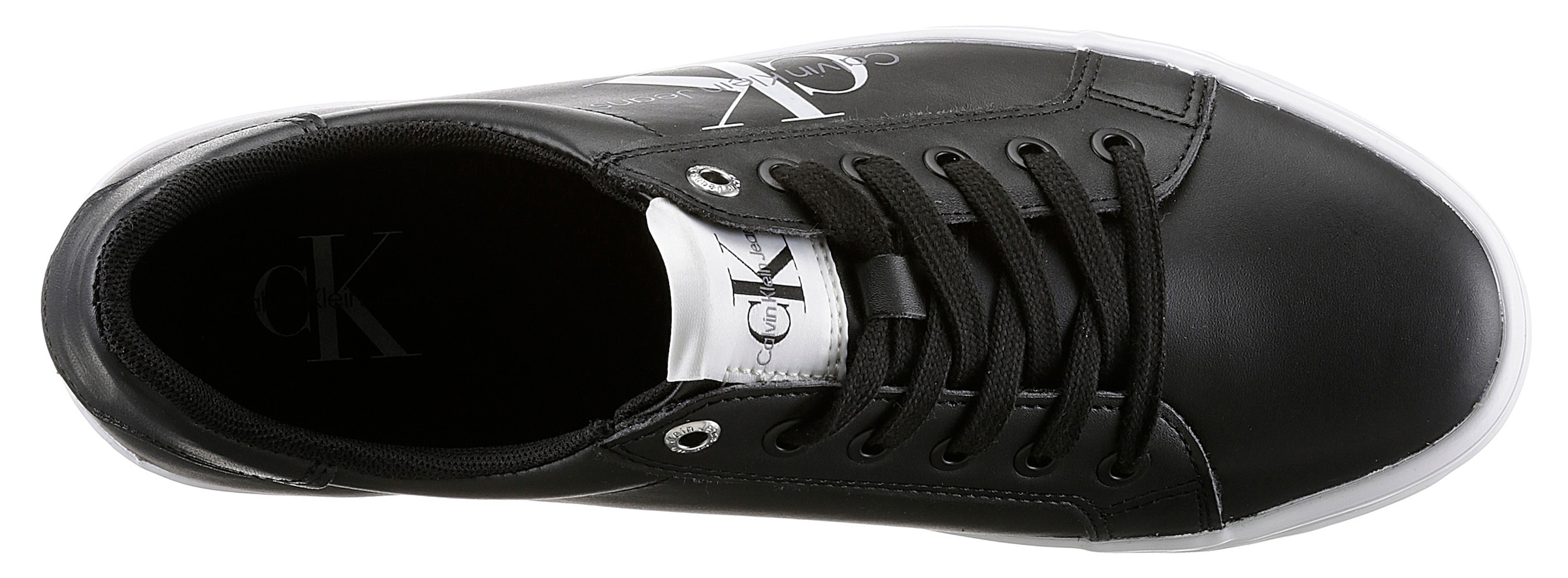 Calvin Klein Jeans Baskets à plateforme »VULC FLATFORM LACEUP LOW LTH«  weicher Schaftrandpolsterung, Freizeitschuh, Halbschuh, Schnürschuh