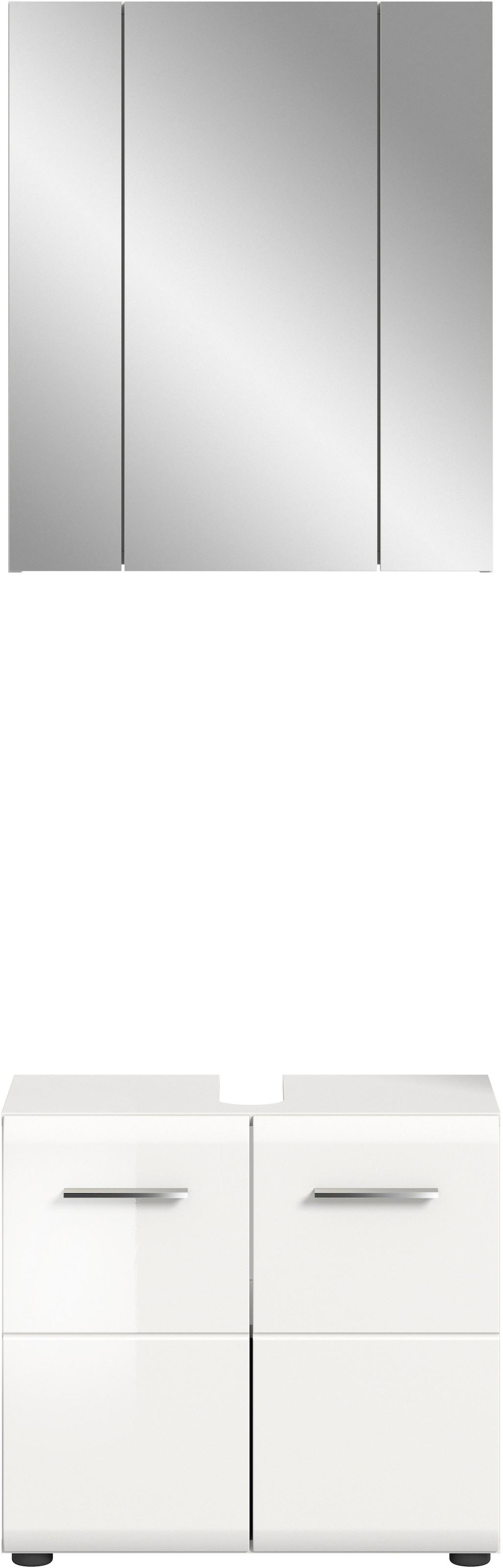 INOSIGN Badmöbel-Set »FLORENZ, TOPSELLER!, 2-teilige Badkombination, hochwertige MDF-Front« Set, bestehend aus: 1 Waschbeckenunterschrank, 1 Spiegelschrank, 