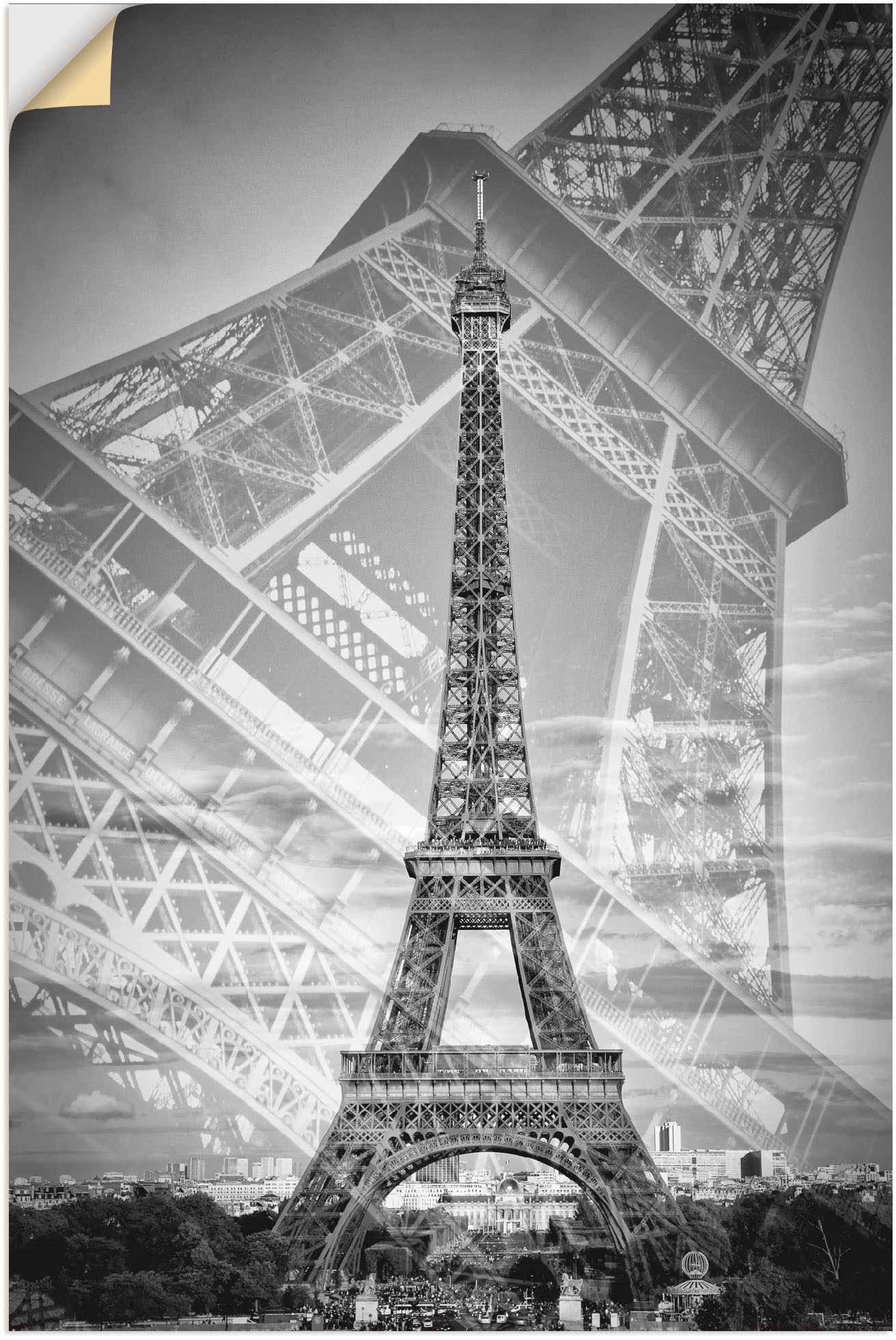 Artland Wandbild Leinwandbild, versch. doppelte St.), oder Grössen »Der Alubild, Poster (1 als in Wandaufkleber Eiffelturm II«