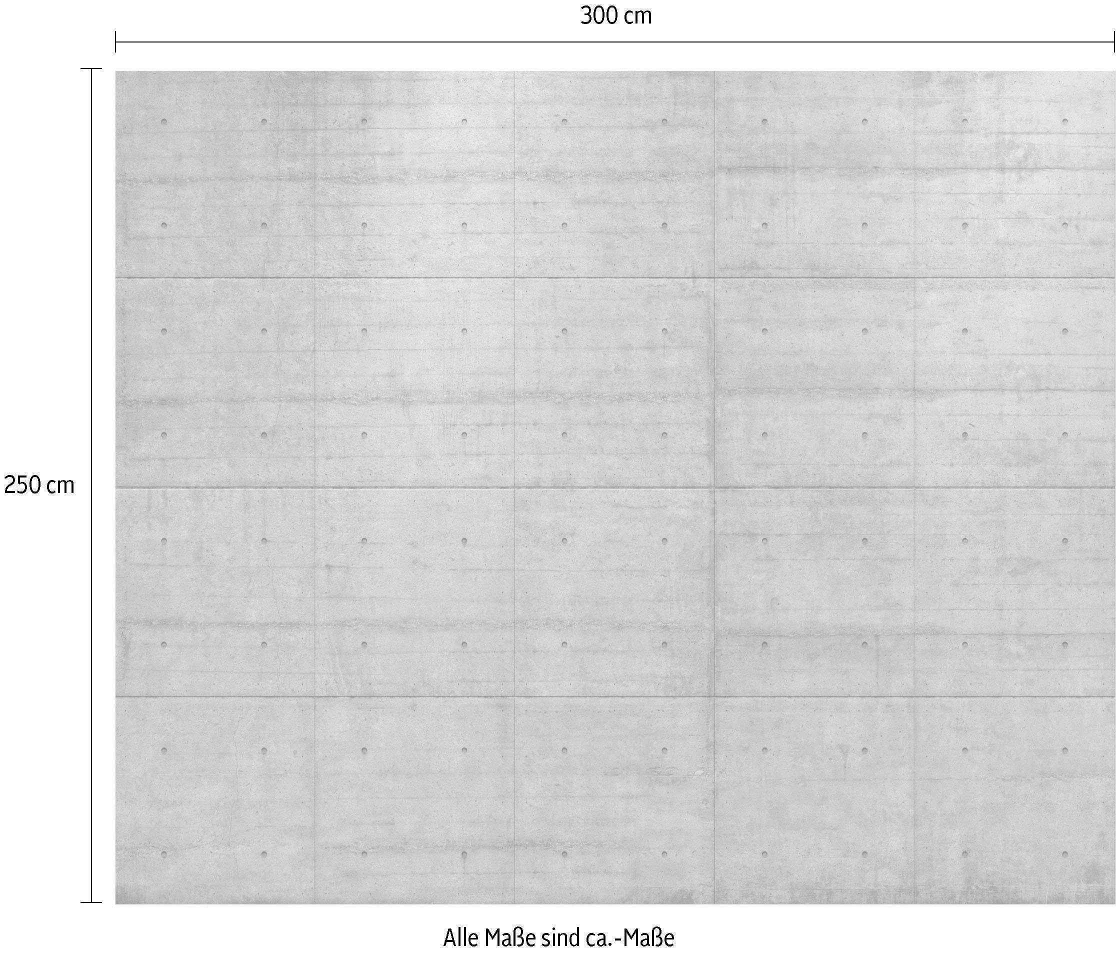 Komar Vliestapete »Digitaldruck Vlies - Concrete Blocks - Grösse 300 x 250 cm«, bedruckt, Wohnzimmer, Schlafzimmer