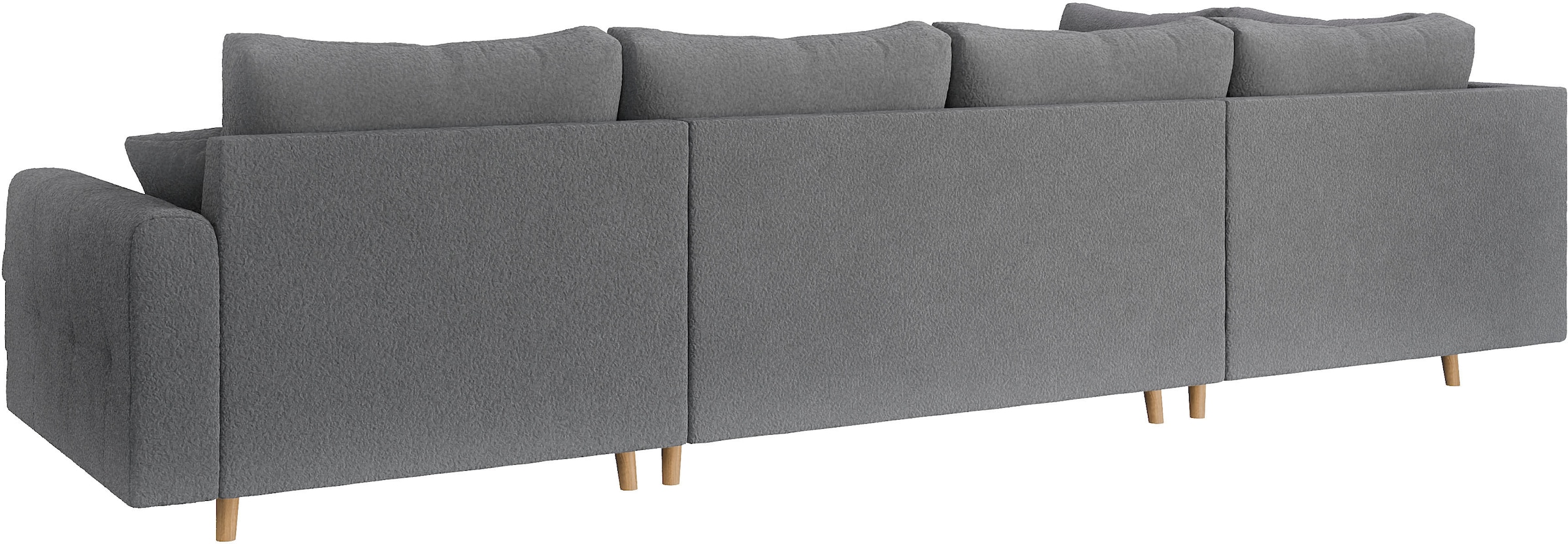 Home affaire Wohnlandschaft »CHARRE U-Form mit Ottomane, Masse B/T/H: 310/161/81 cm«, feine Steppung, lose Rücken- und Zierkissen, auch in Cord und Bouclé