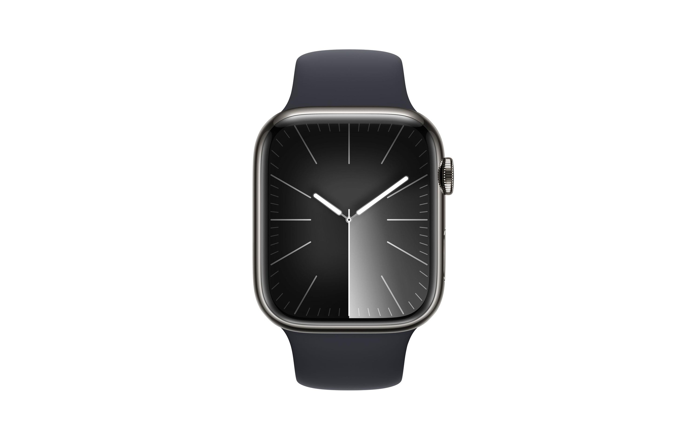 Apple Smartwatch »Series 9, GPS + Cellular, Edelstahl-Gehäuse mit Sportarmband«, Watch OS 10, 64 GB,)