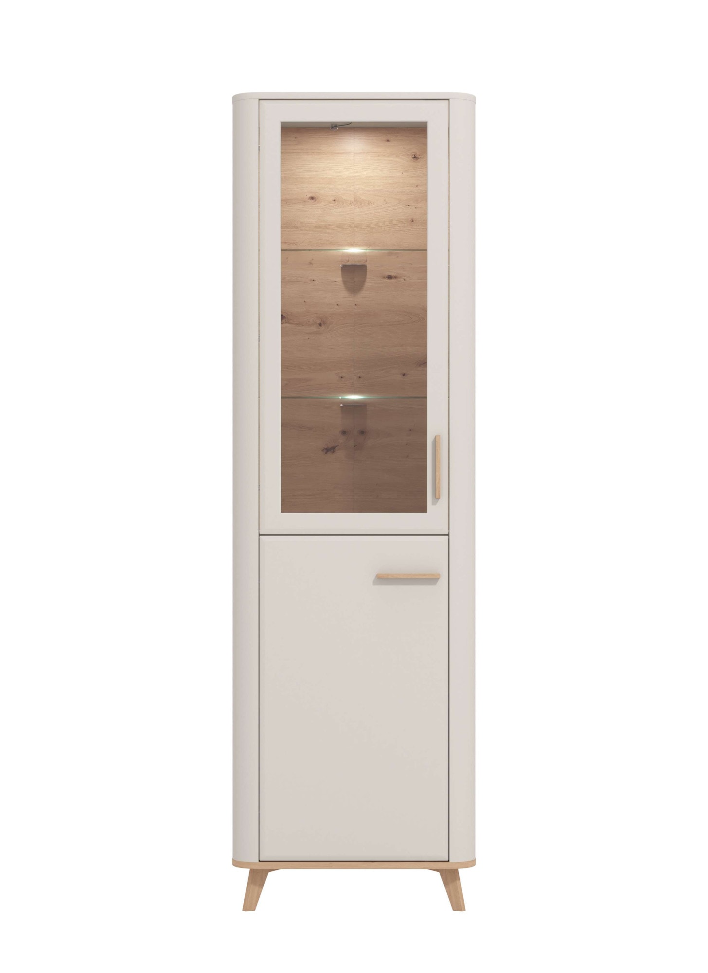 Home affaire Vitrine »Darwen Vitrinenschrank, Glasschrank, Standvitrine, Highboard/Sideboard« 2 Türen, 4 Einlegeböden, 5 Fächer, Gesamtmasse (B/T/H): 58/40/193 cm