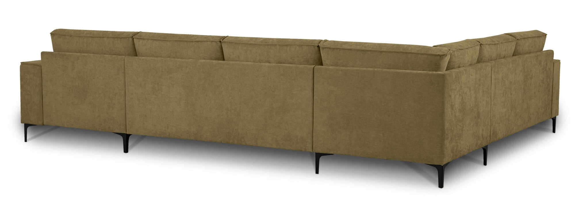 Places of Style Wohnlandschaft »XXL Sofa Oland, Struktur, Flachgewebe, Luxus-Microfaser, Boucle«, U-Form, 342 cm, Wellenunterfederung, Skandi-Design, Metallfüsse