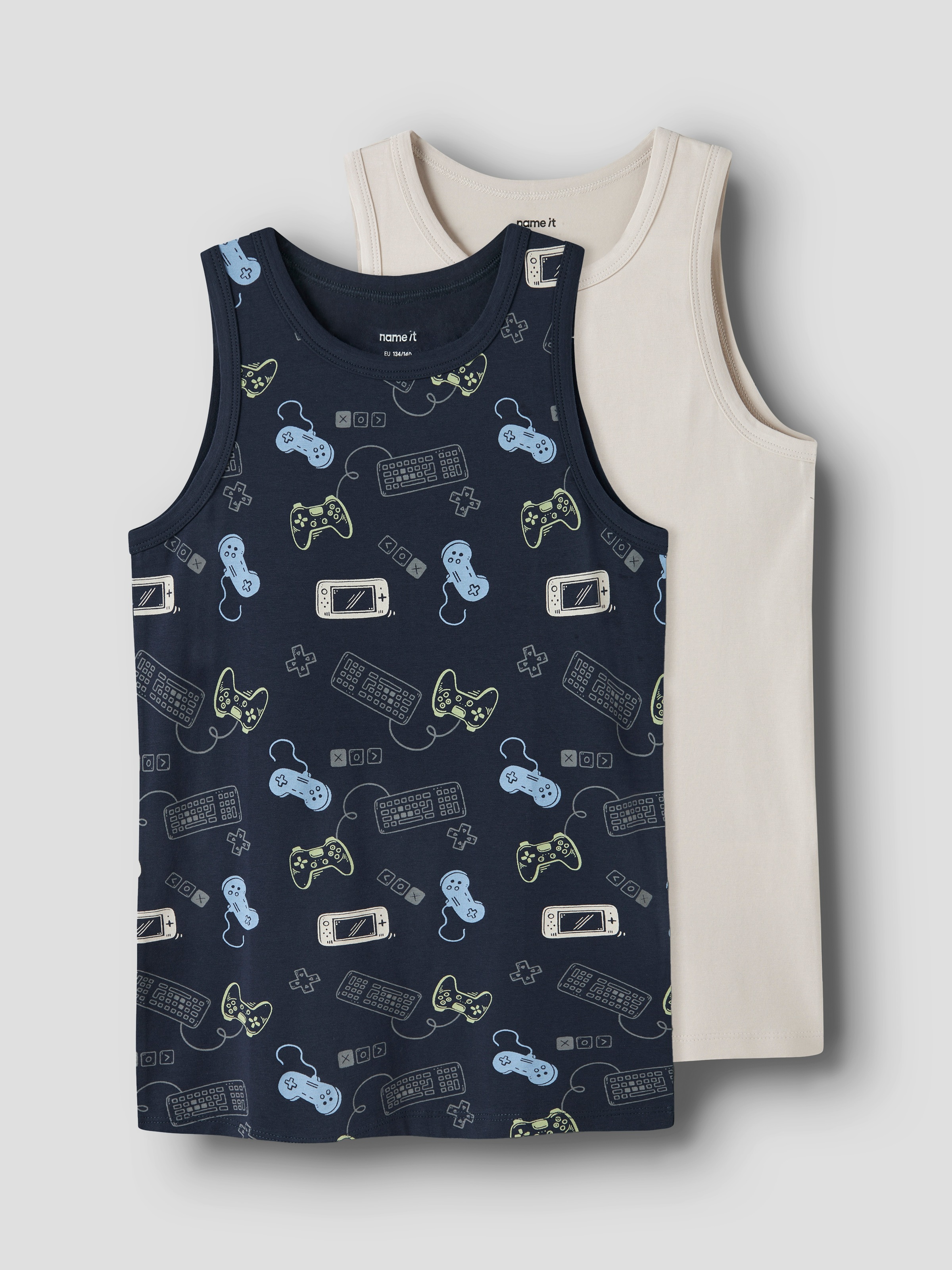 Name It Sous-chemise »NKMTANK TOP 2P NAVY GAMER NOOS« Paquet, 2 cuis