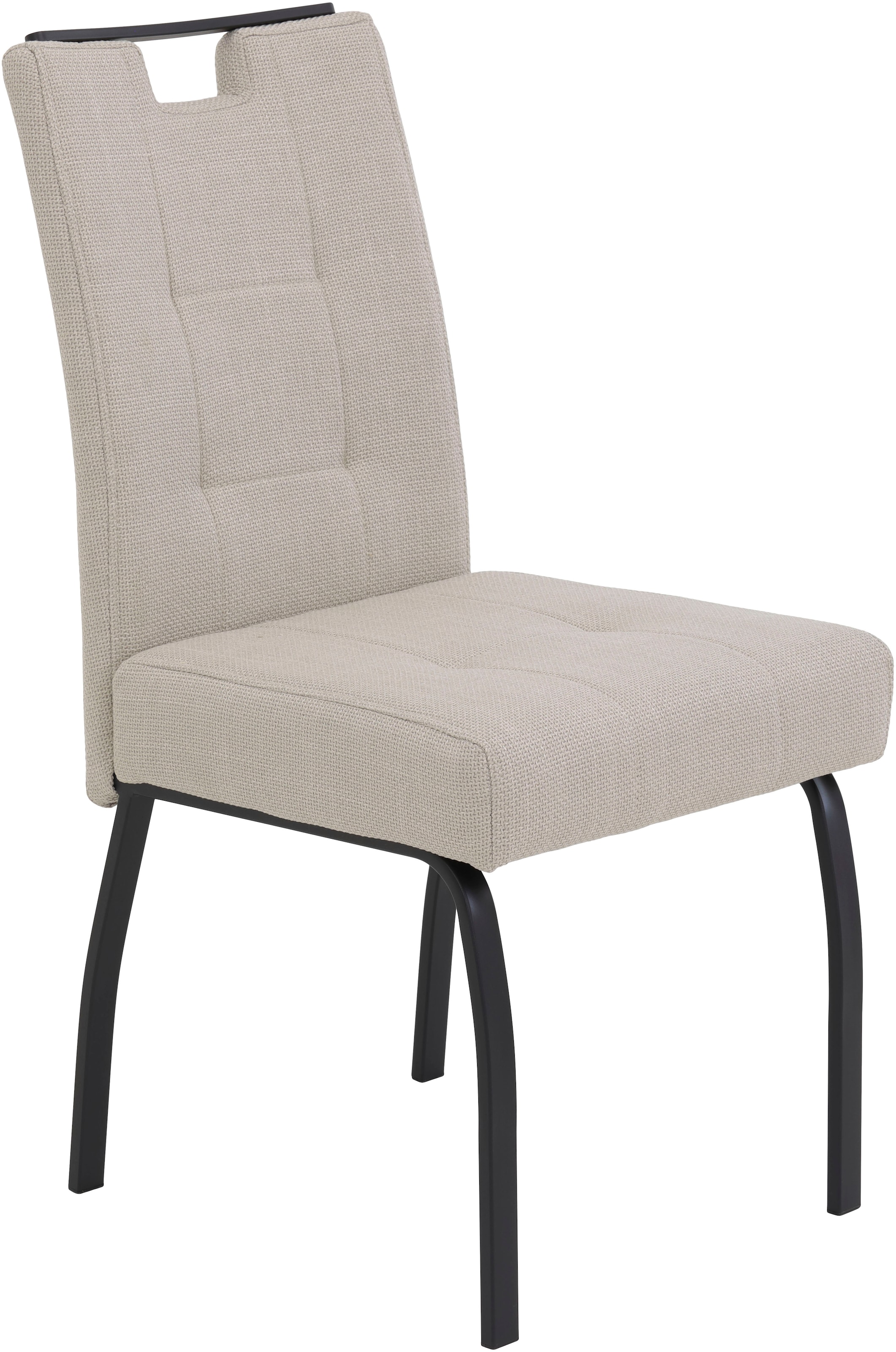 HELA 4-Fussstuhl »LINZ, Esszimmerstuhl, Komfortstuhl«, (Set), 4 St., Microfaser-Webstoff, XL-Sitz,elegante Griffleiste,Komfortsitz mit Federkern,140kg belastbar