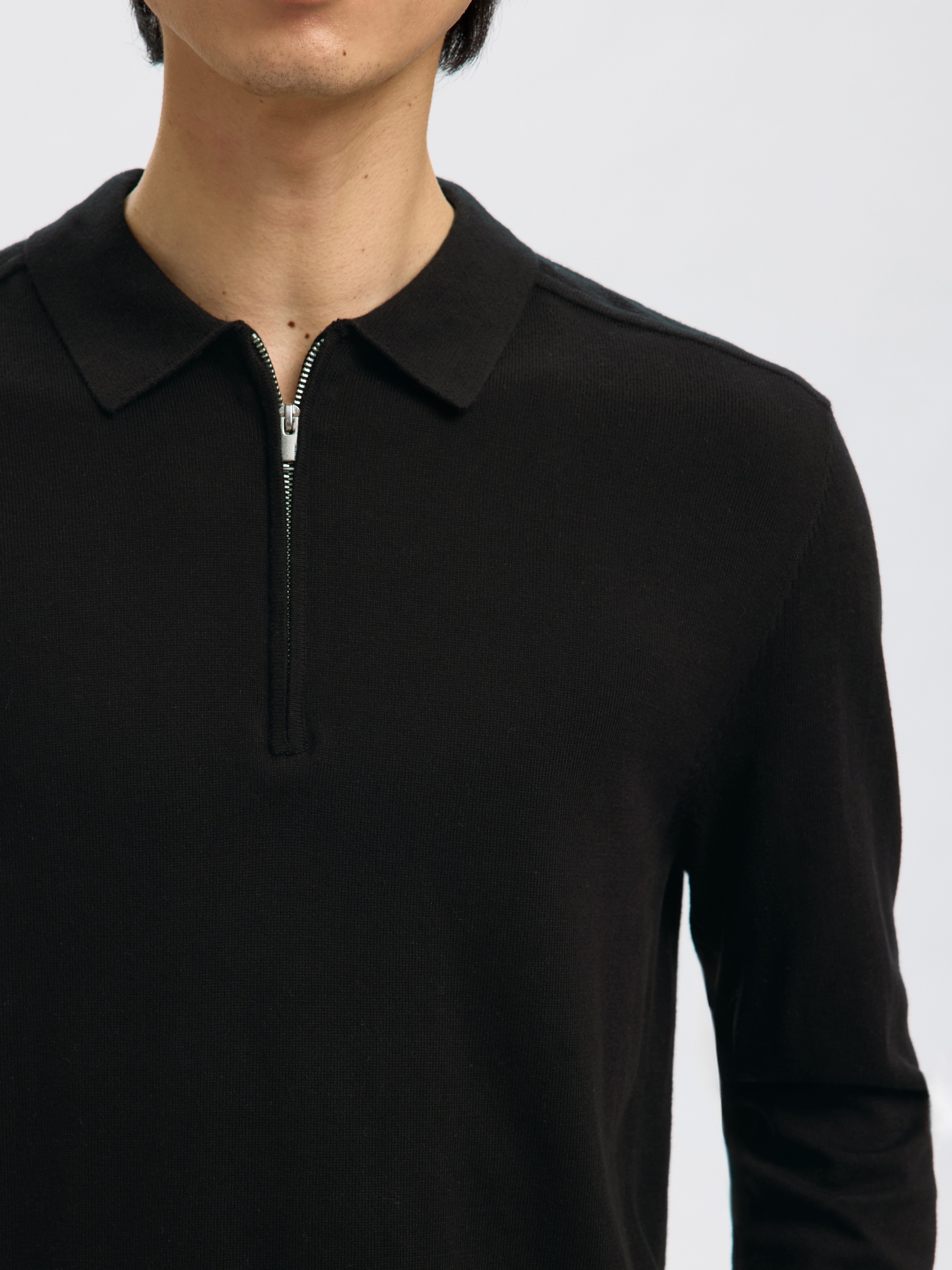 SELECTED HOMME Polokragenpullover »SLHBERG LS HALF ZIP POLO NOOS«