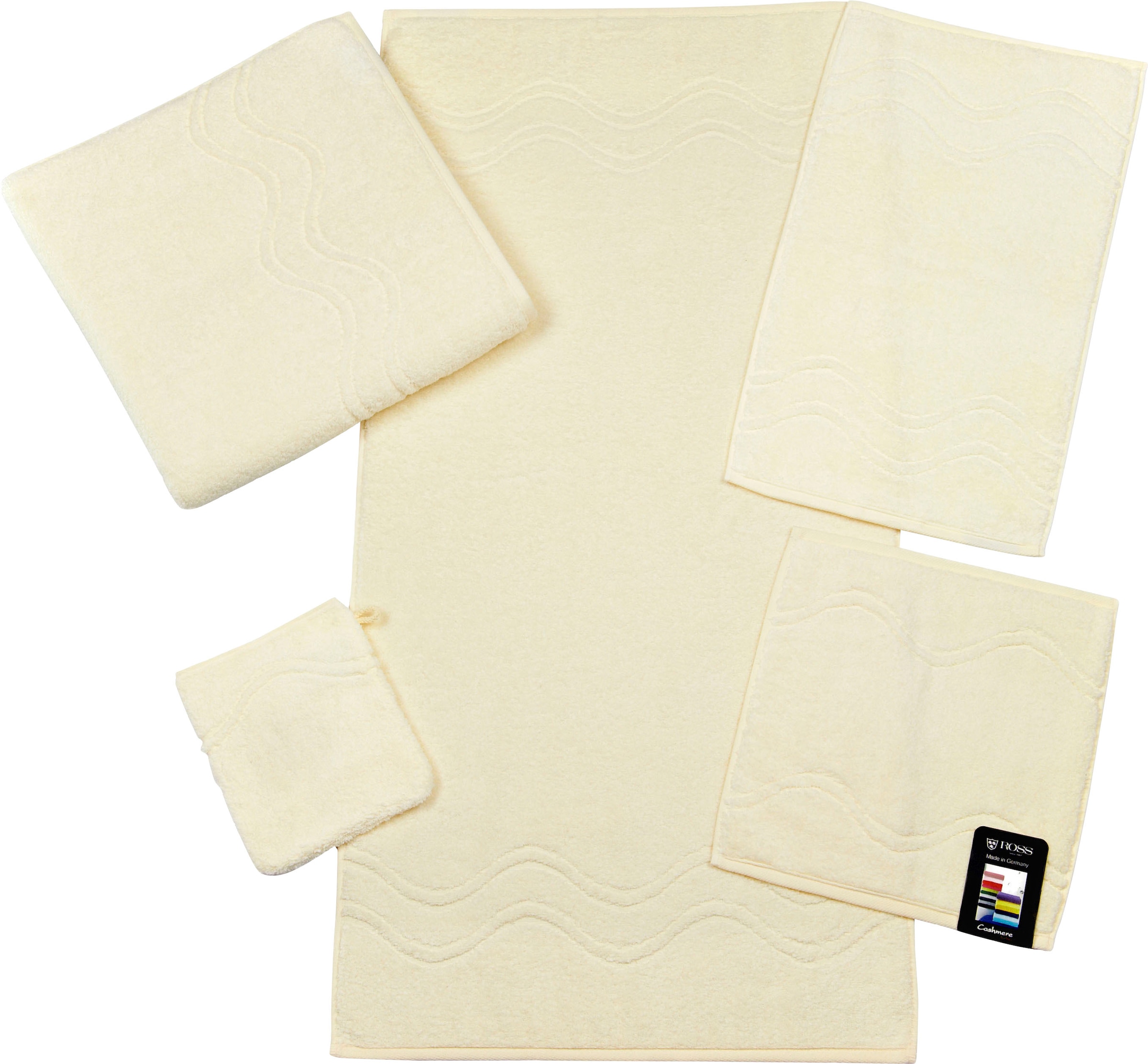 ROSS Handtuch »Cashmere feeling« 100% Baumwolle, mit Wellen-Bordüre, grosse Farbauswahl
