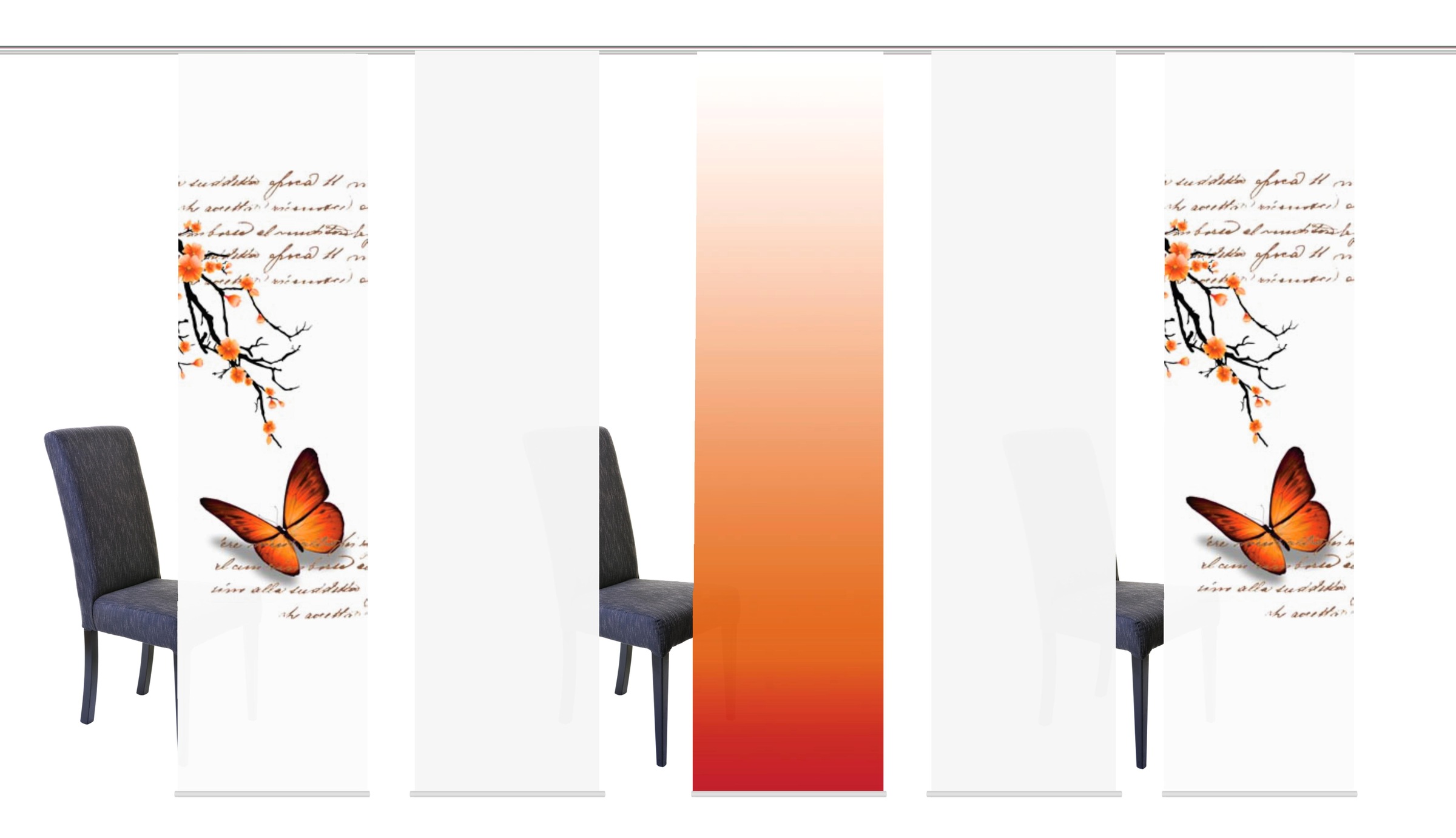 Image of HOME WOHNIDEEN Schiebegardine »BUTTERFLIES«, (5 St.), HxB: 245x60, inkl. Befestigungszubehör bei Ackermann Versand Schweiz