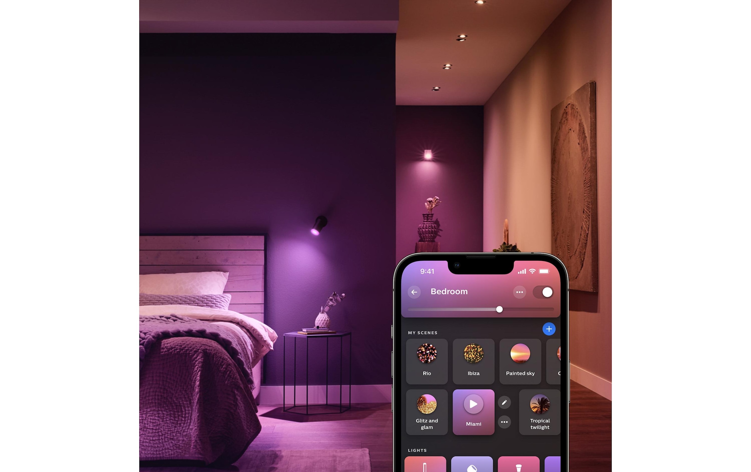 Philips Hue Smarte LED-Leuchte »Hue 3 GU10-Lampen + Dimmschalter + Hue Bridge Pro«