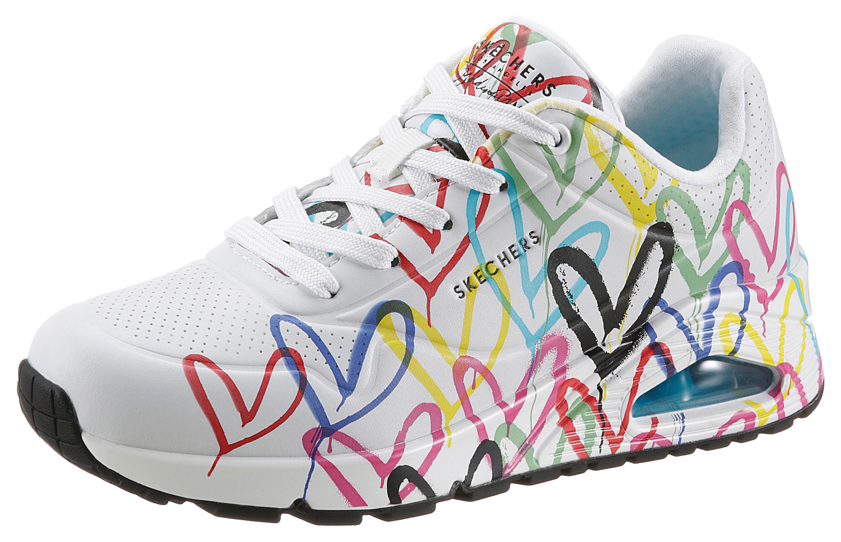 Skechers Wedgesneaker »UNO-SPREAD THE LOVE«, mit auffälligem Graffiti-Print, Freizeitschuh, Halbschuh, Schnürschuh-Skechers 1