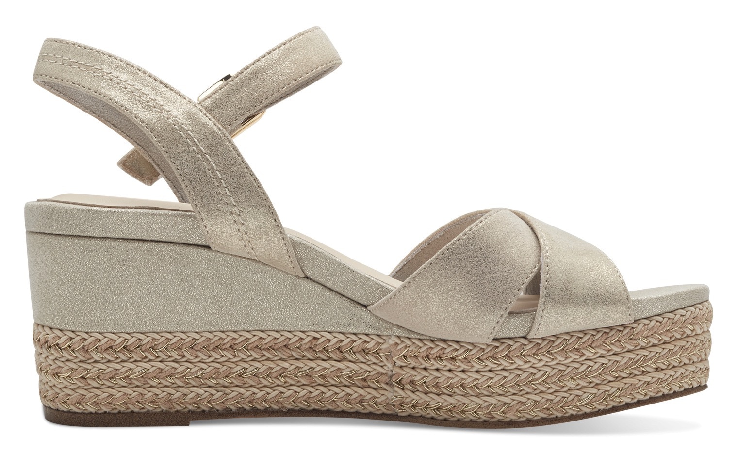 Tamaris Keilsandalette, Sommerschuh, Sandale, Keilabsatz, mit Jutebesatz, schmale Form