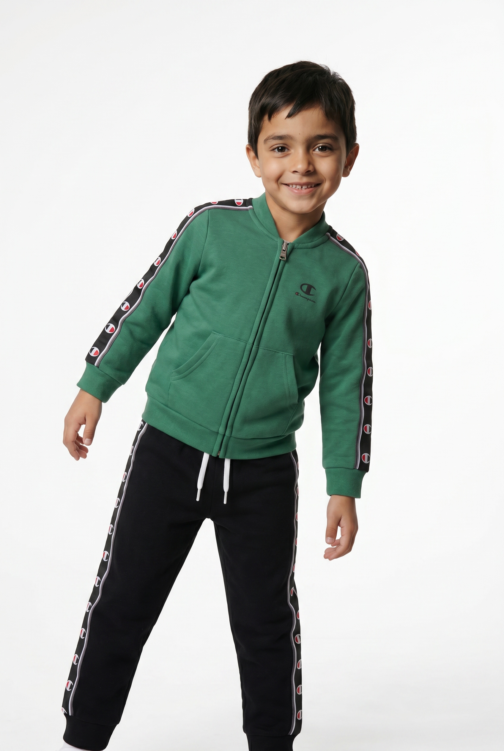 Image of Champion Trainingsanzug "Sports-inspired Toddler Terry Full Zip Sweatsuit with tape detailing" 2 tlg. Zweiteiliges Set, mit Reissverschluss, aus Baumwolle und Polyester